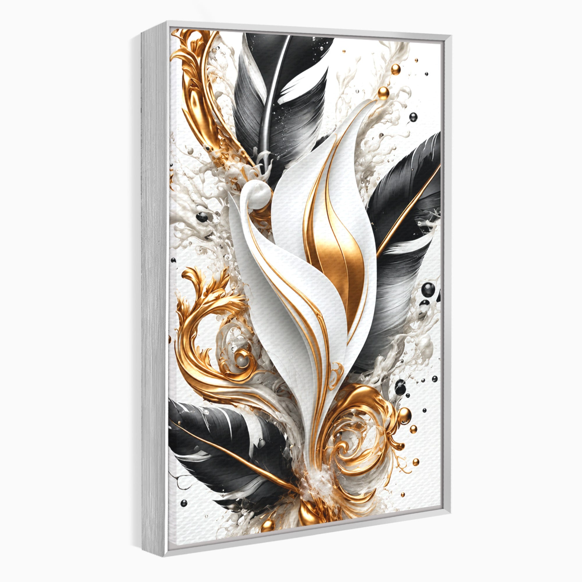 Tablou Canvas Premium LuxCanva® C1403, Armonie De Pene, Pene, Abstract, Eleganta, Arta Moderna, Living, Culori Vibrante
