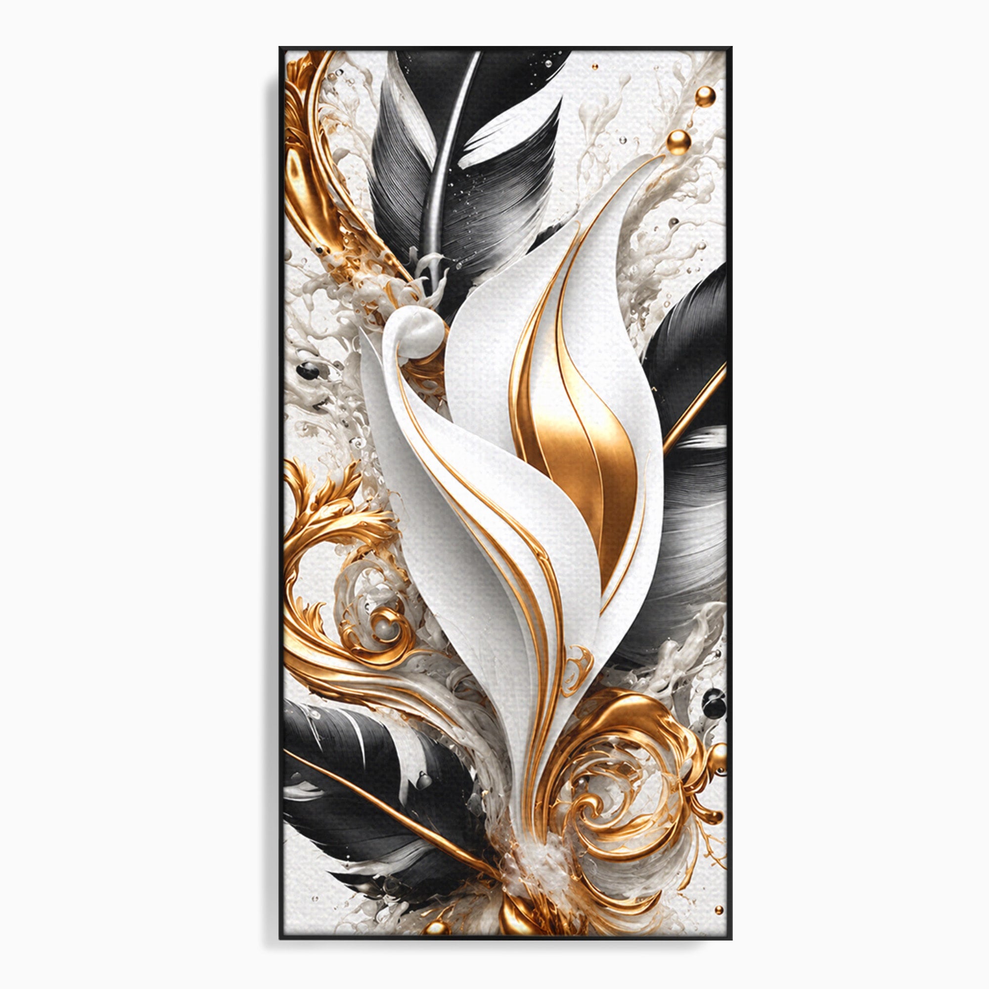 Tablou Canvas Premium LuxCanva® C1403, Armonie De Pene, Pene, Abstract, Eleganta, Arta Moderna, Living, Culori Vibrante