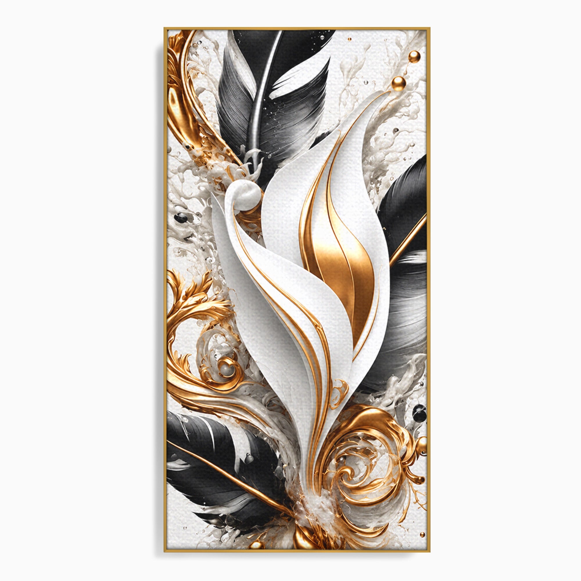 Tablou Canvas Premium LuxCanva® C1403, Armonie De Pene, Pene, Abstract, Eleganta, Arta Moderna, Living, Culori Vibrante