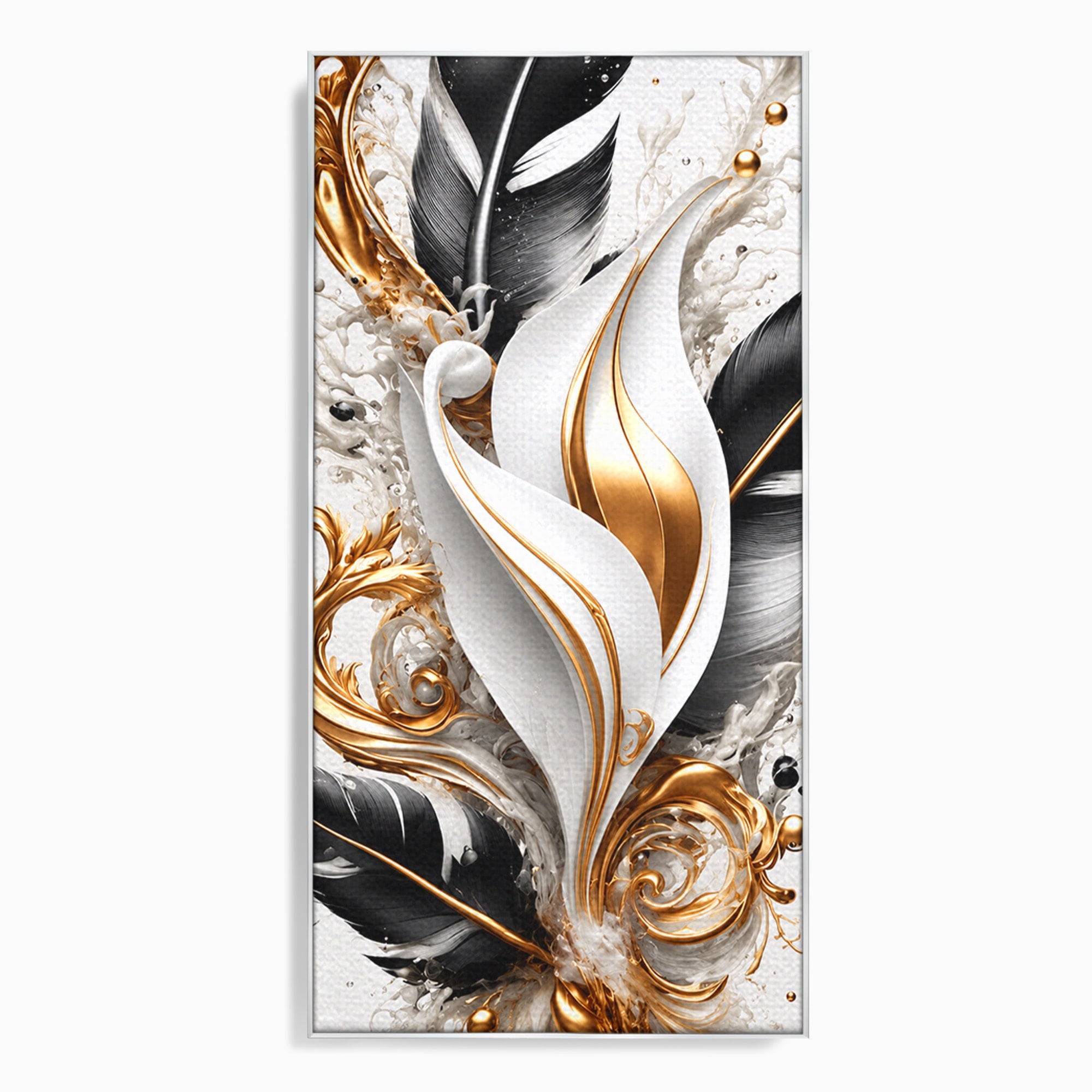 Tablou Canvas Premium LuxCanva® C1403, Armonie De Pene, Pene, Abstract, Eleganta, Arta Moderna, Living, Culori Vibrante