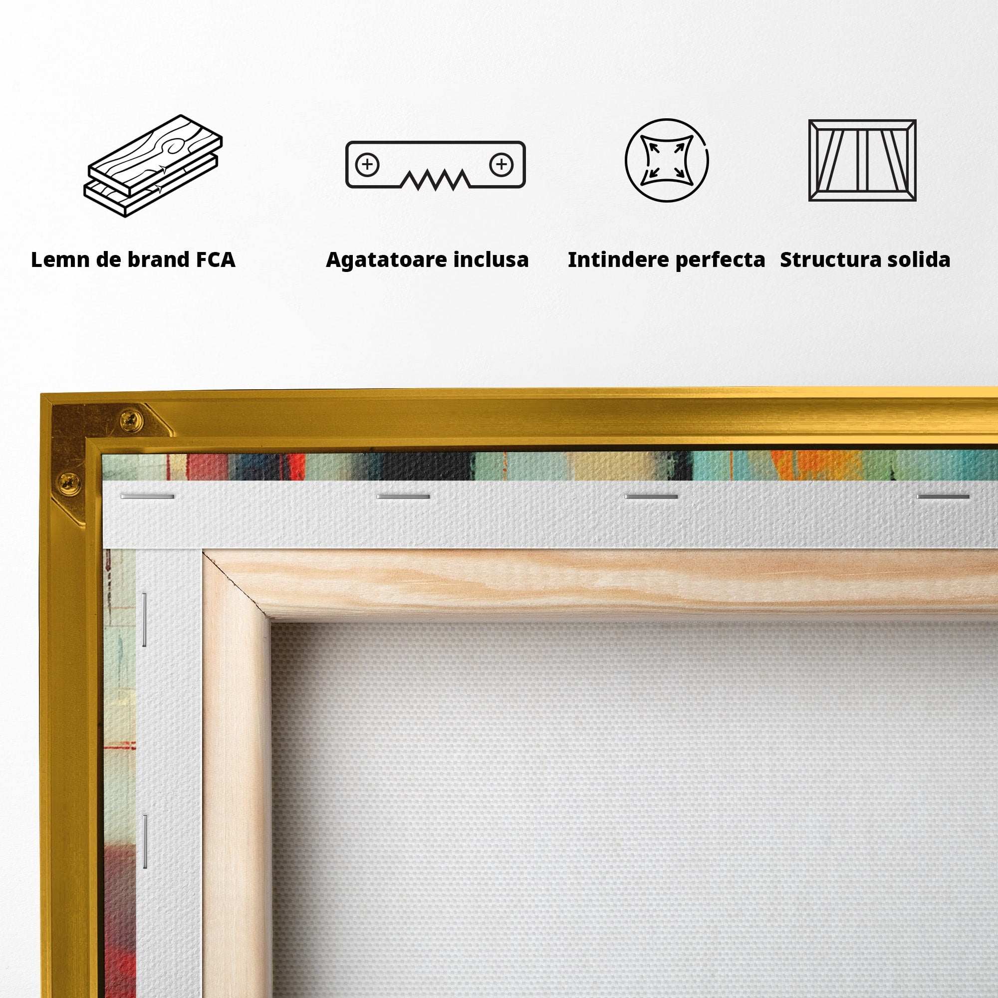 Tablou Canvas Premium LuxCanva® C1404, Abstract Geometric, Abstract, Geometric, Modern, Arta, Living, Birou, Culori Vibrante