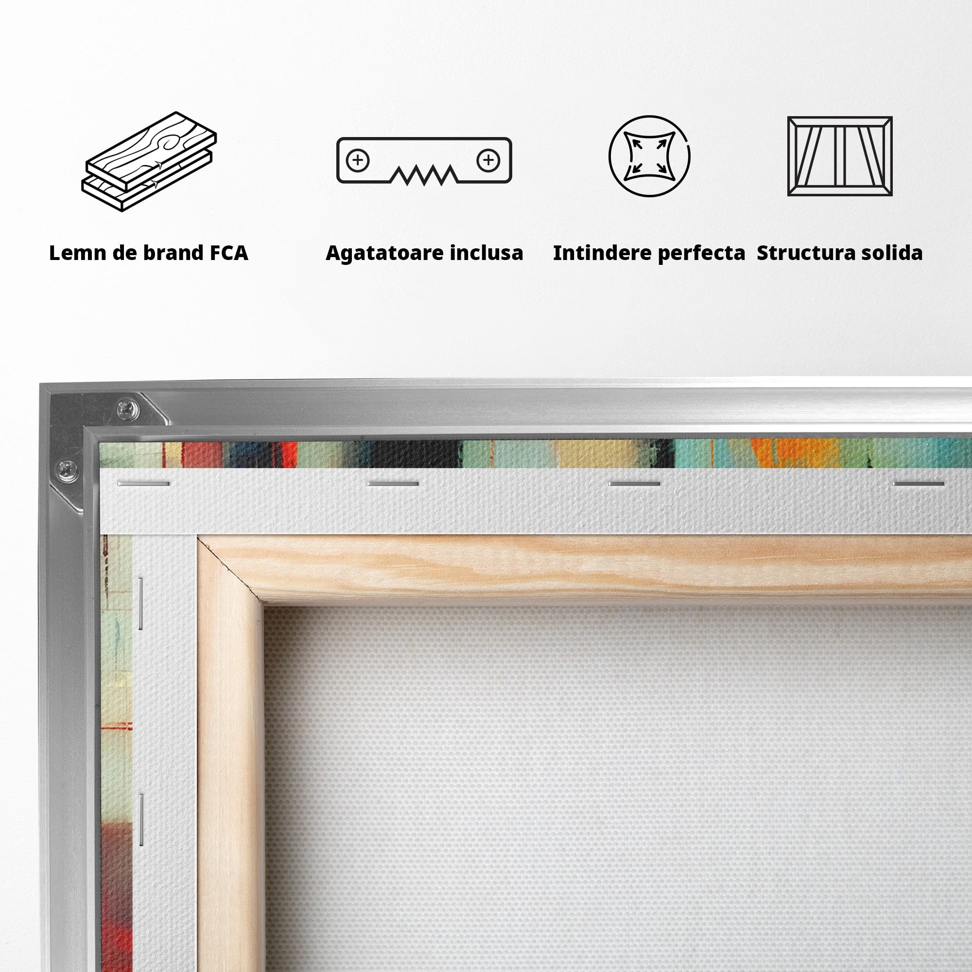 Tablou Canvas Premium LuxCanva® C1404, Abstract Geometric, Abstract, Geometric, Modern, Arta, Living, Birou, Culori Vibrante