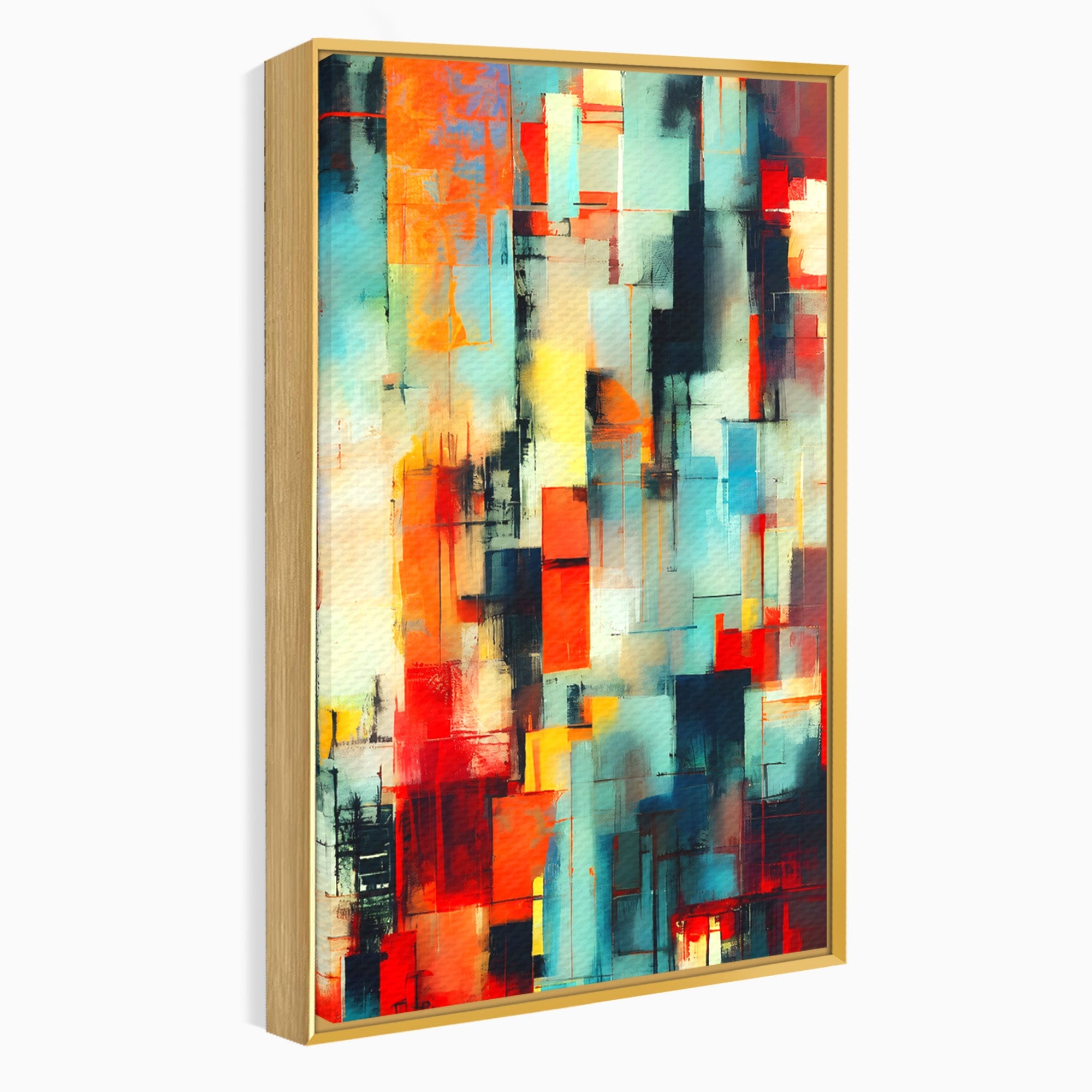 Tablou Canvas Premium LuxCanva® C1404, Abstract Geometric, Abstract, Geometric, Modern, Arta, Living, Birou, Culori Vibrante