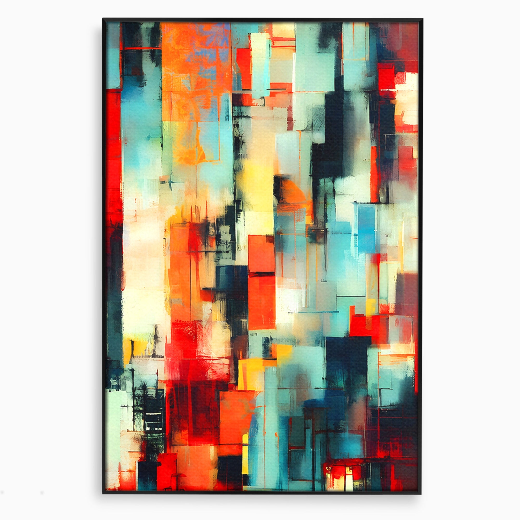 Tablou Canvas Premium LuxCanva® C1404, Abstract Geometric, Abstract, Geometric, Modern, Arta, Living, Birou, Culori Vibrante