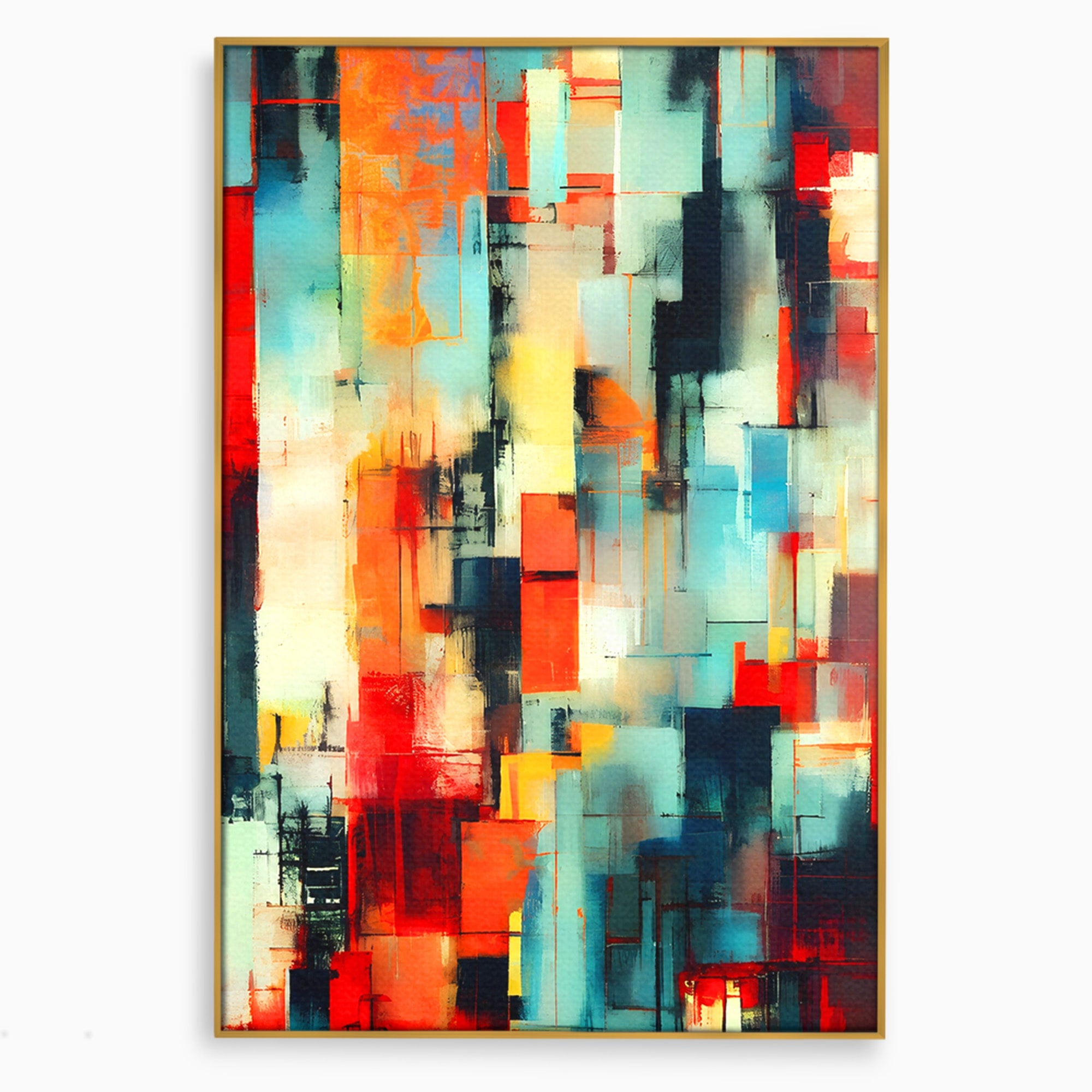 Tablou Canvas Premium LuxCanva® C1404, Abstract Geometric, Abstract, Geometric, Modern, Arta, Living, Birou, Culori Vibrante