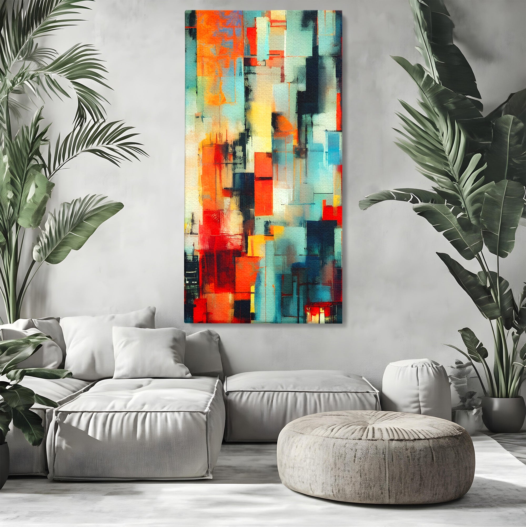 Tablou Canvas Premium LuxCanva® C1404, Abstract Geometric, Abstract, Geometric, Modern, Arta, Living, Birou, Culori Vibrante