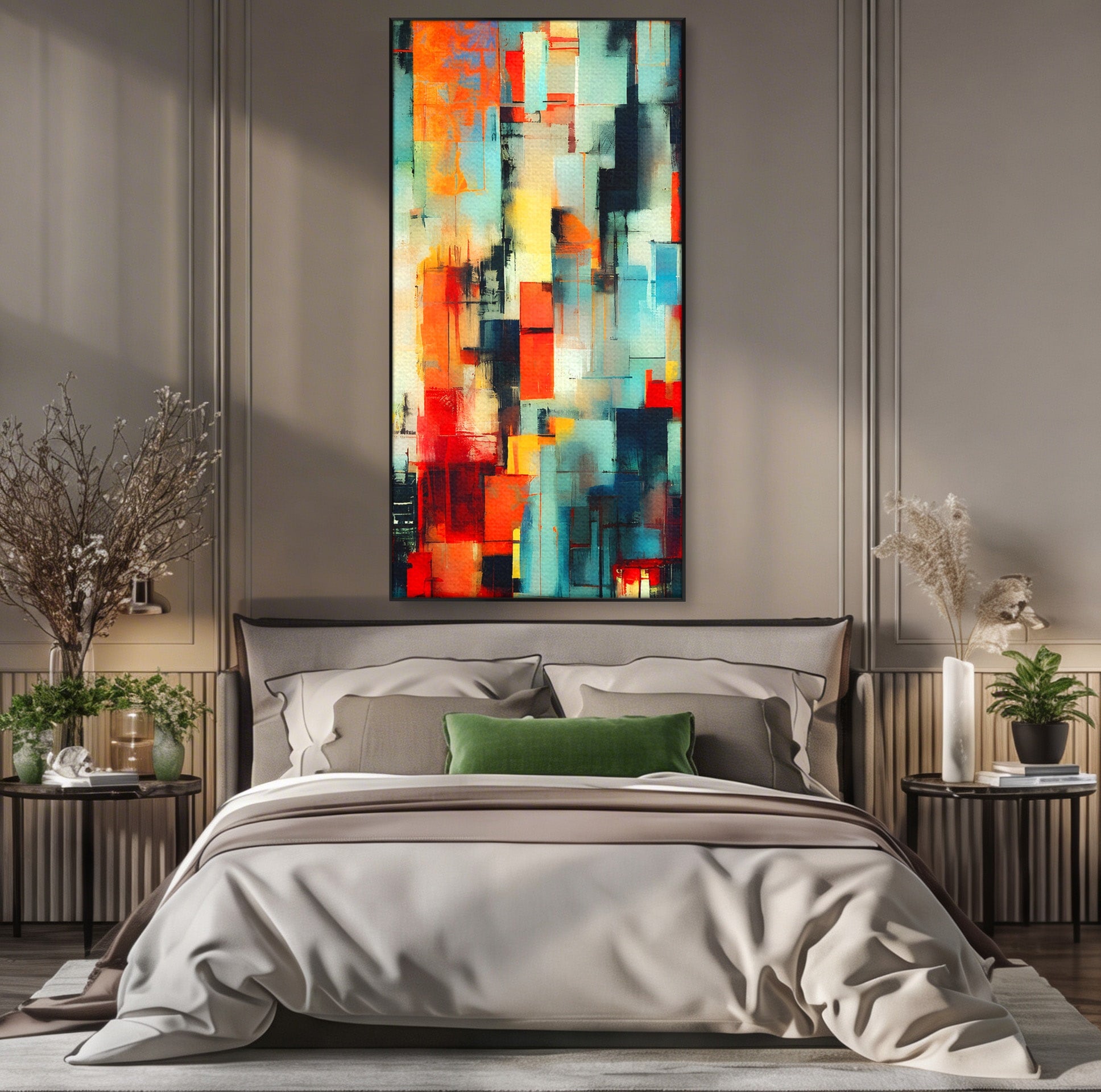 Tablou Canvas Premium LuxCanva® C1404, Abstract Geometric, Abstract, Geometric, Modern, Arta, Living, Birou, Culori Vibrante