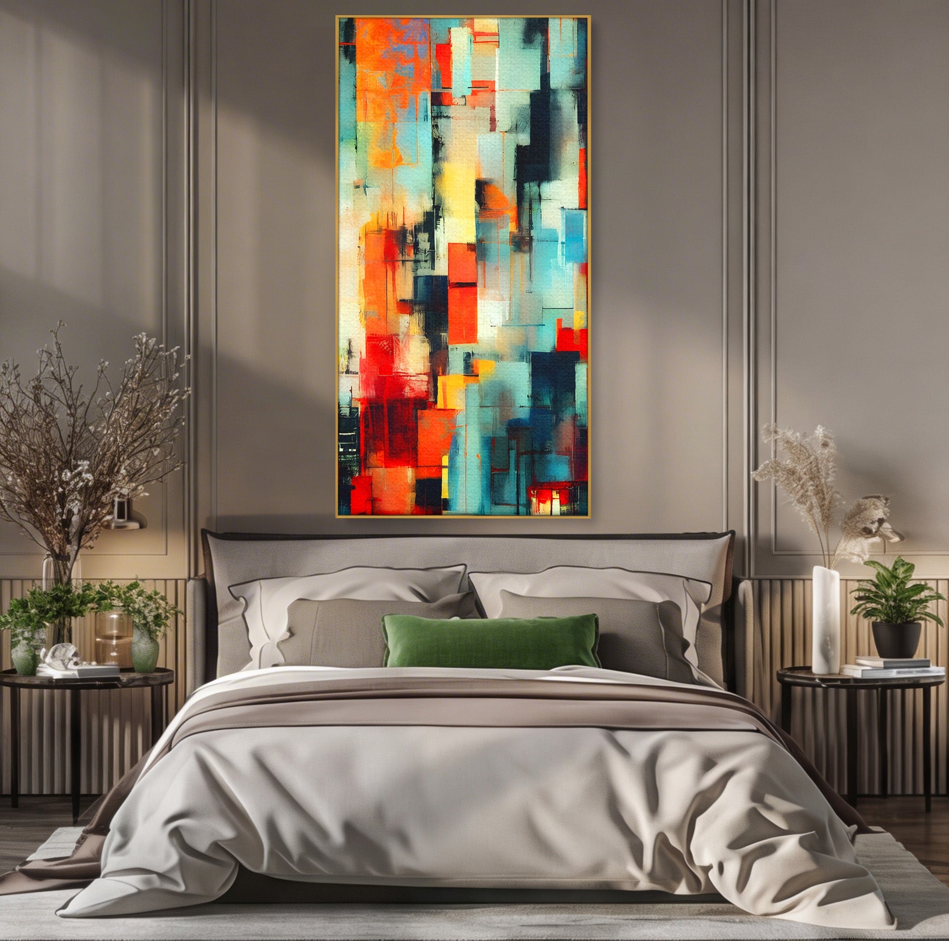 Tablou Canvas Premium LuxCanva® C1404, Abstract Geometric, Abstract, Geometric, Modern, Arta, Living, Birou, Culori Vibrante