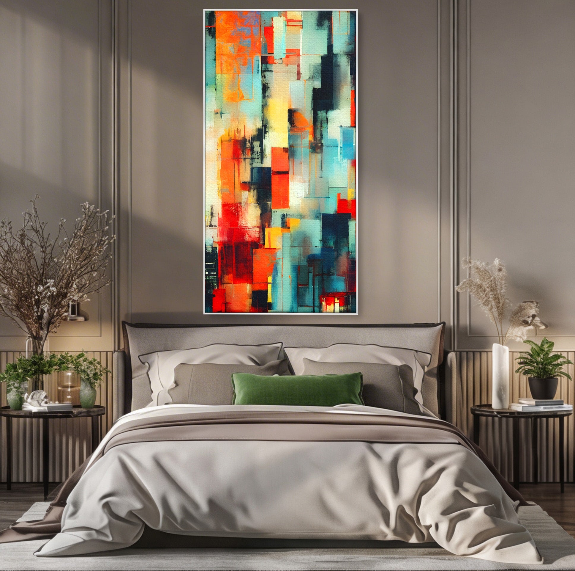Tablou Canvas Premium LuxCanva® C1404, Abstract Geometric, Abstract, Geometric, Modern, Arta, Living, Birou, Culori Vibrante