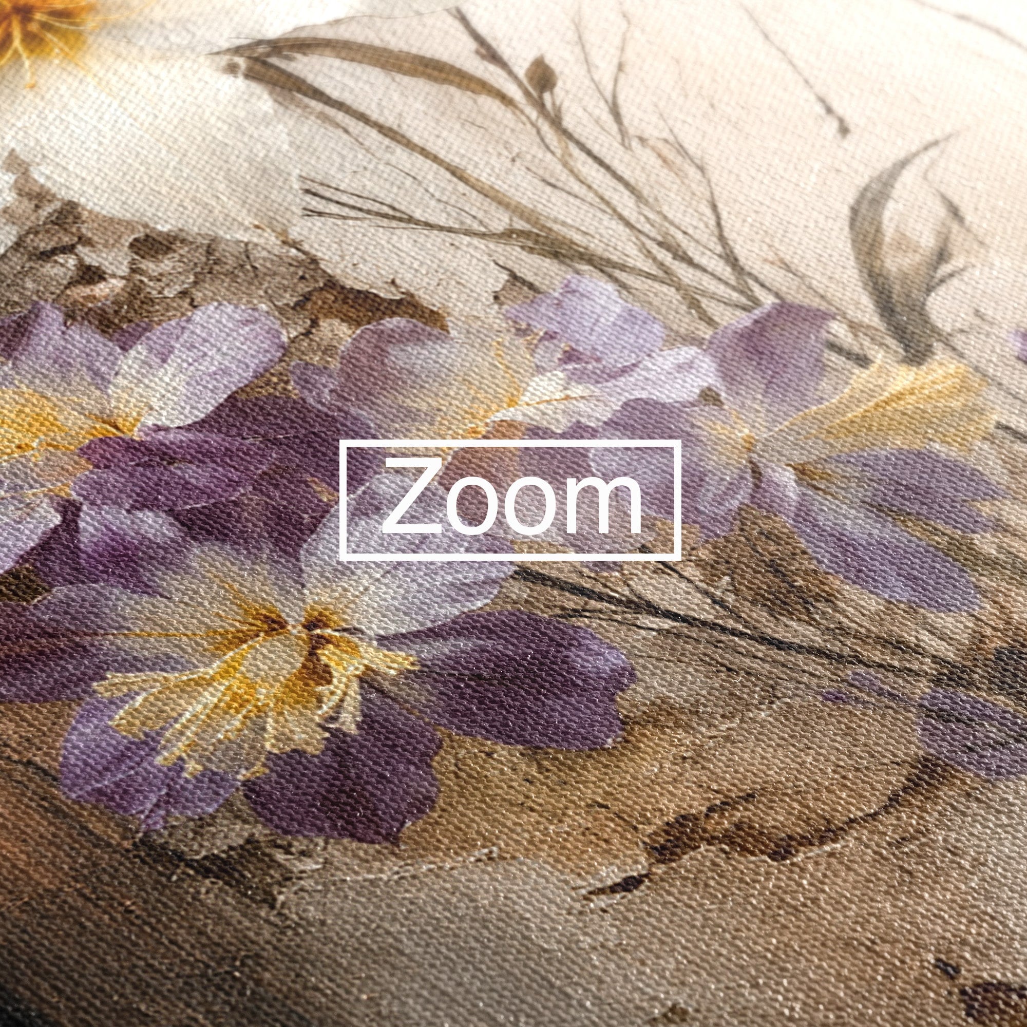 Tablou Canvas Premium LuxCanva® C1409, Flori Pe Fond Texturat, Flori, Texturat, Arta Abstracta, Naturale, Living, Culori Vibrante