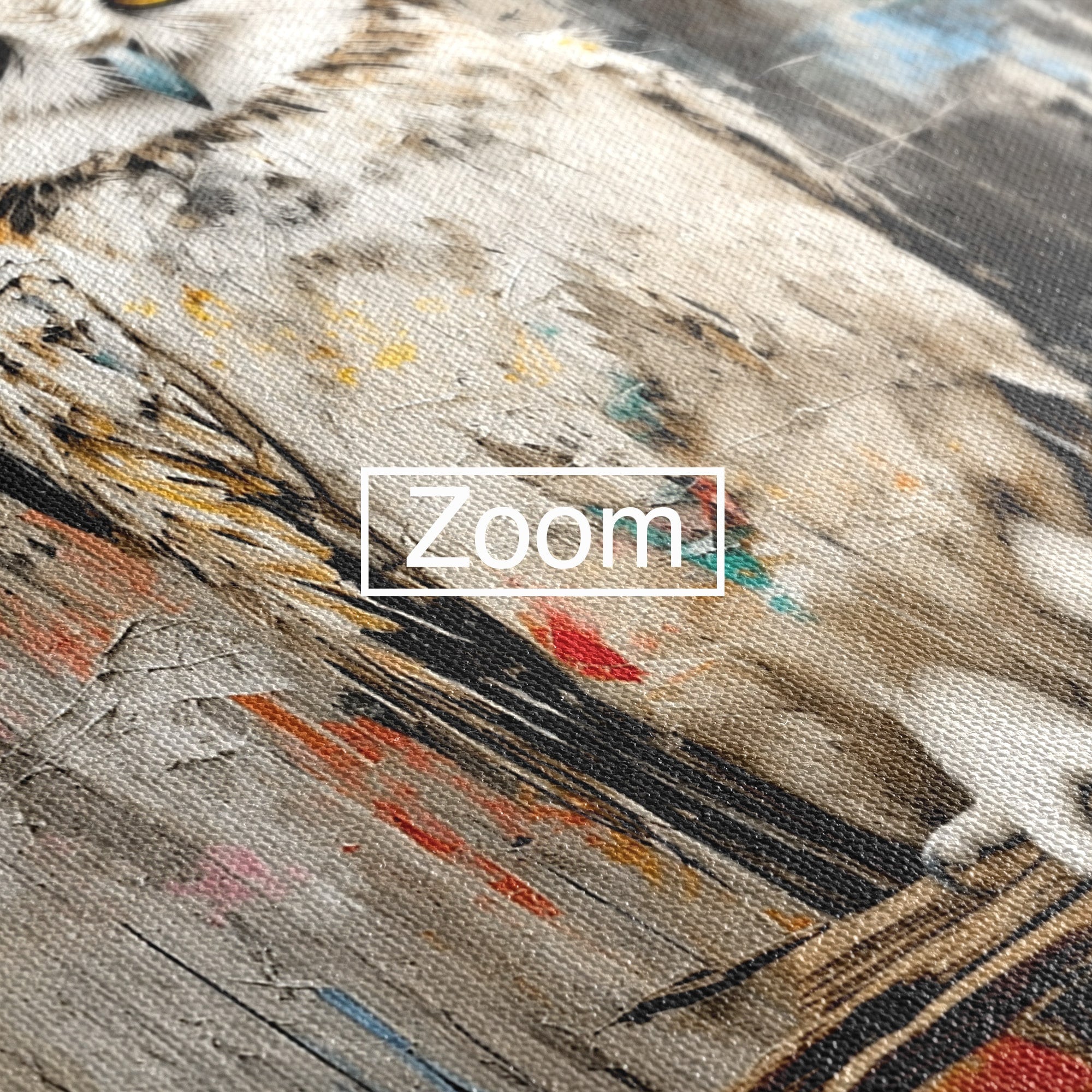 Tablou Canvas Premium LuxCanva® C1410, Bufnita Abstracta, Bufnita, Pasari, Abstract, Textura, Living, Culori Vibrante