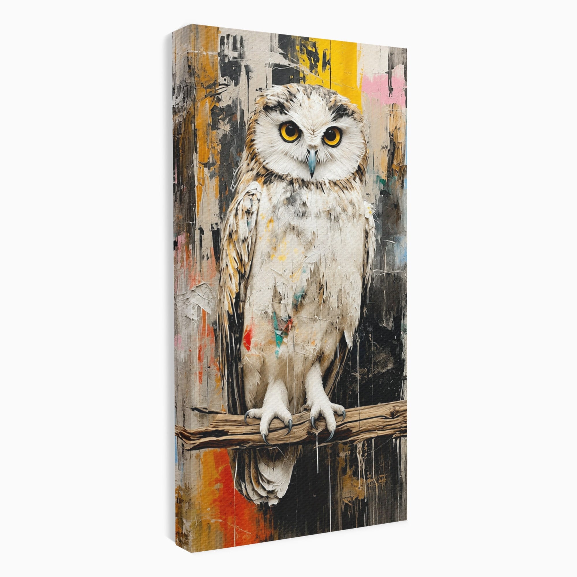Tablou Canvas Premium LuxCanva® C1410, Bufnita Abstracta, Bufnita, Pasari, Abstract, Textura, Living, Culori Vibrante