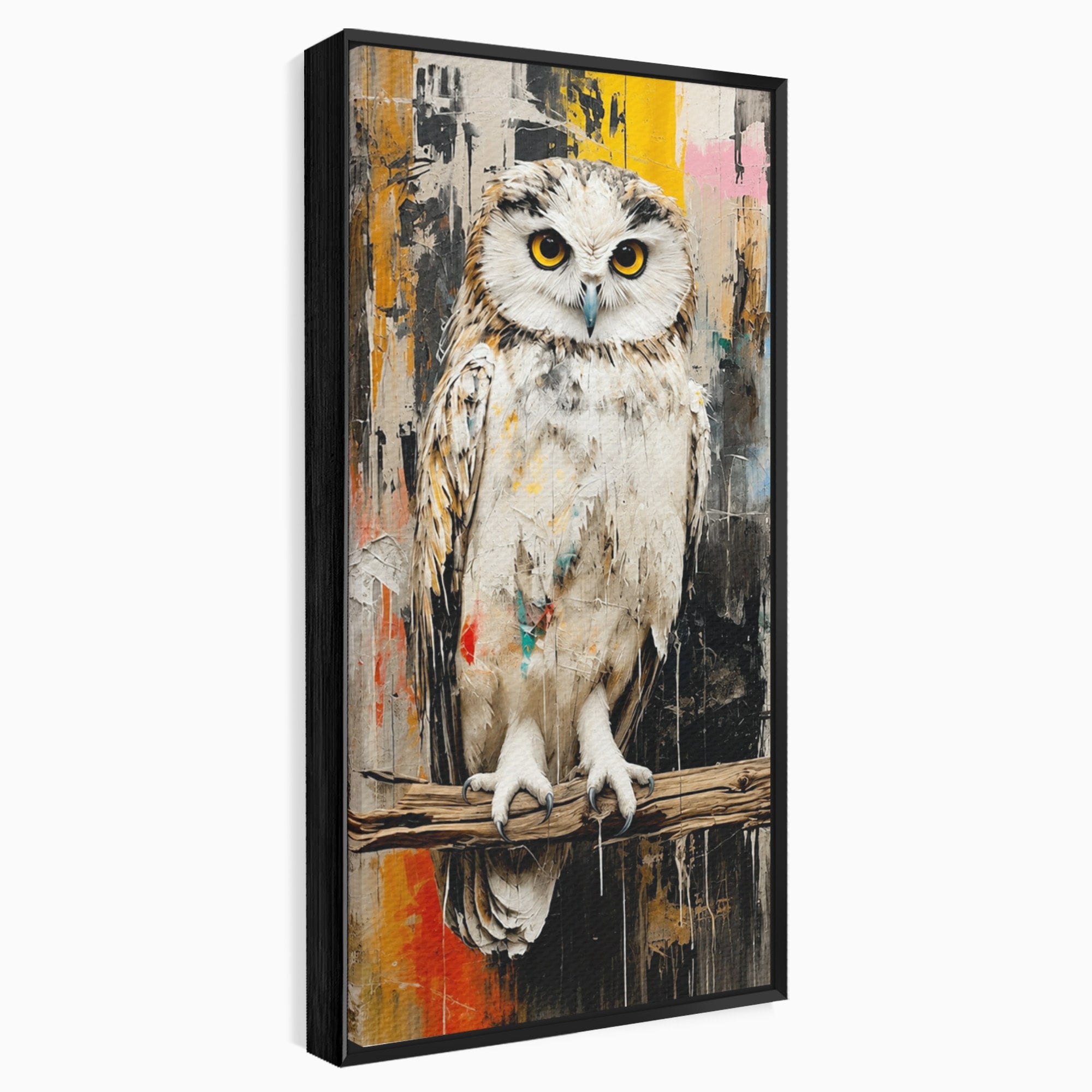 Tablou Canvas Premium LuxCanva® C1410, Bufnita Abstracta, Bufnita, Pasari, Abstract, Textura, Living, Culori Vibrante