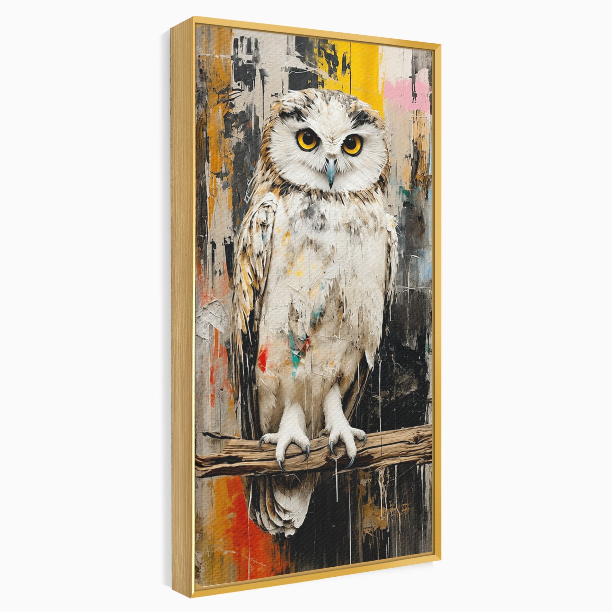Tablou Canvas Premium LuxCanva® C1410, Bufnita Abstracta, Bufnita, Pasari, Abstract, Textura, Living, Culori Vibrante