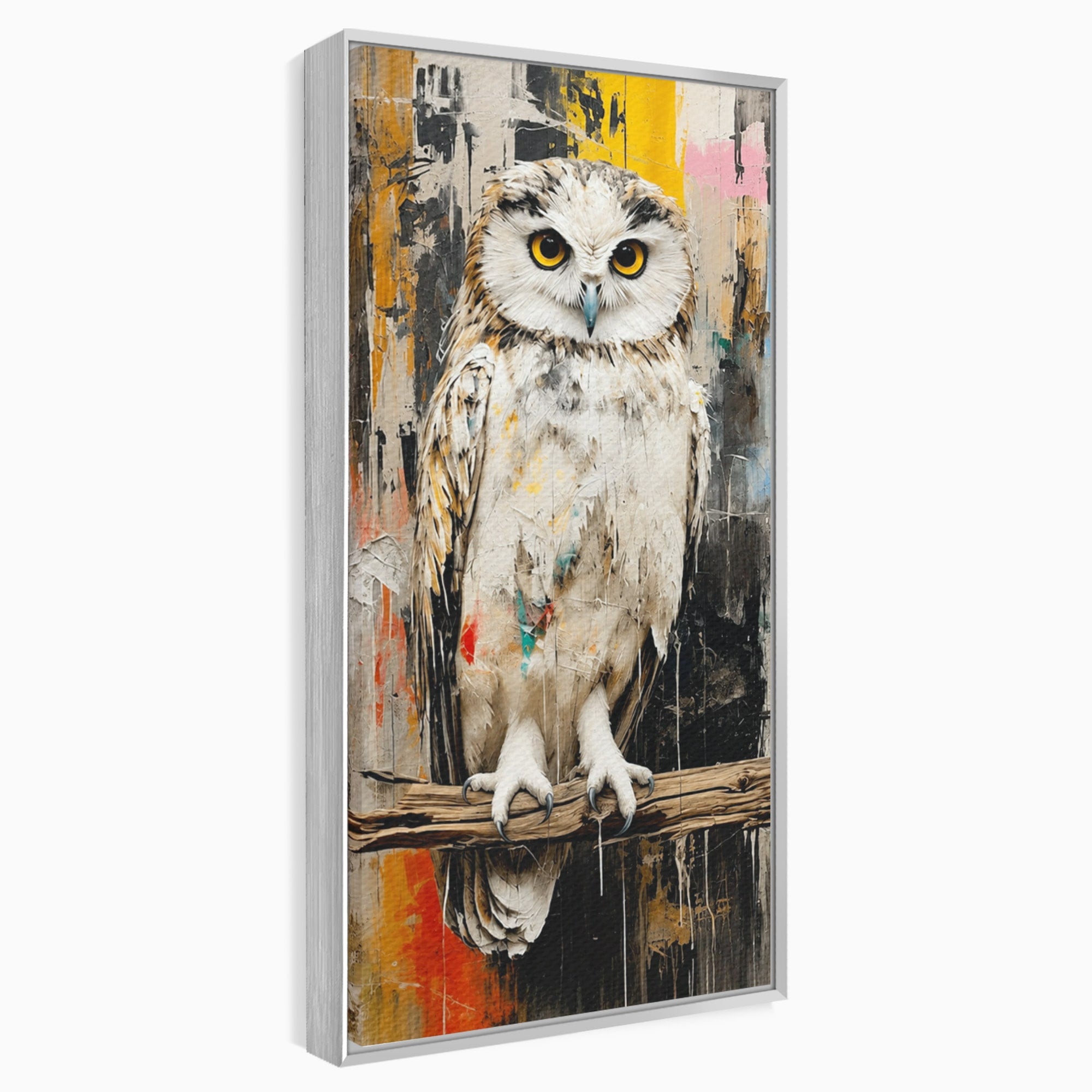 Tablou Canvas Premium LuxCanva® C1410, Bufnita Abstracta, Bufnita, Pasari, Abstract, Textura, Living, Culori Vibrante