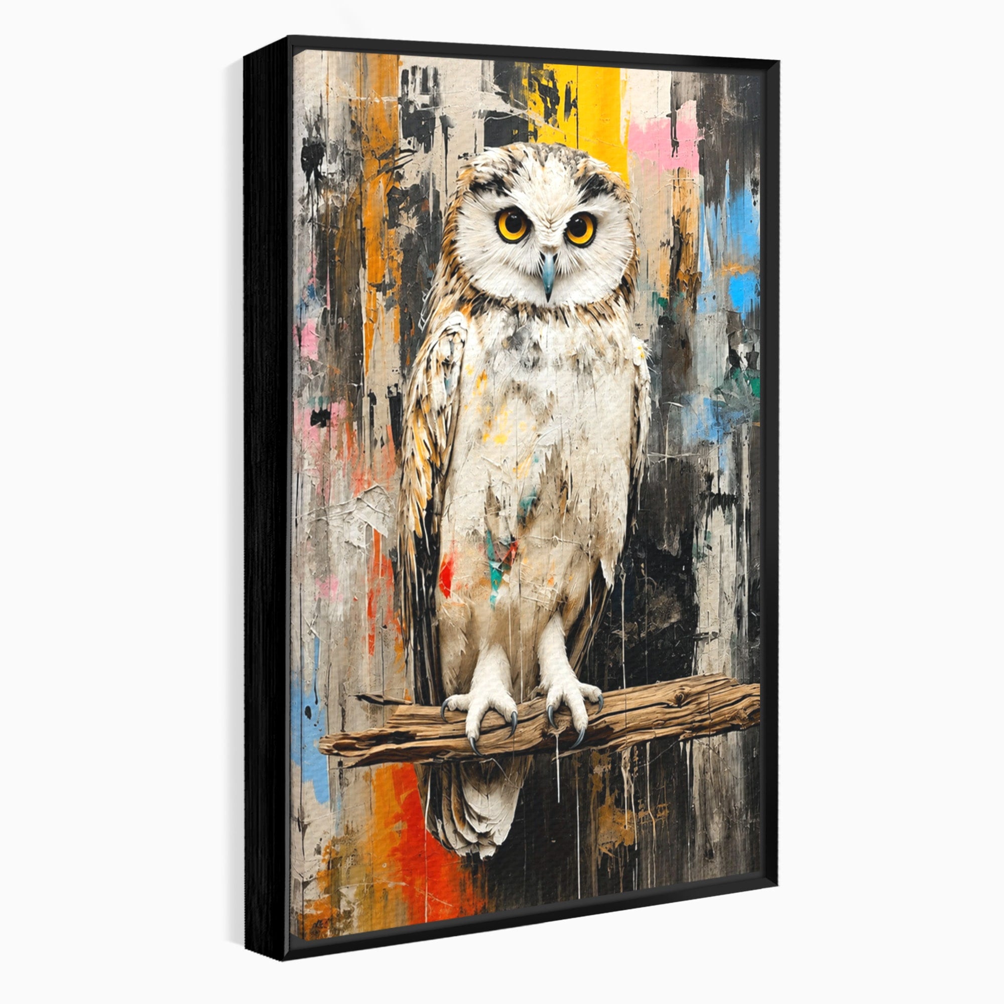 Tablou Canvas Premium LuxCanva® C1410, Bufnita Abstracta, Bufnita, Pasari, Abstract, Textura, Living, Culori Vibrante