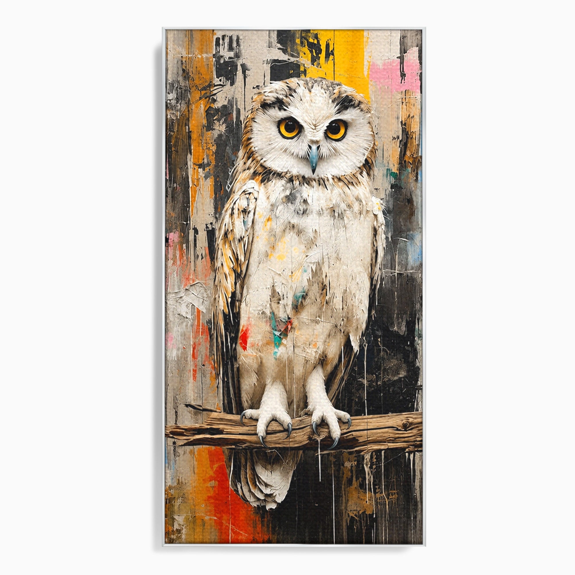 Tablou Canvas Premium LuxCanva® C1410, Bufnita Abstracta, Bufnita, Pasari, Abstract, Textura, Living, Culori Vibrante