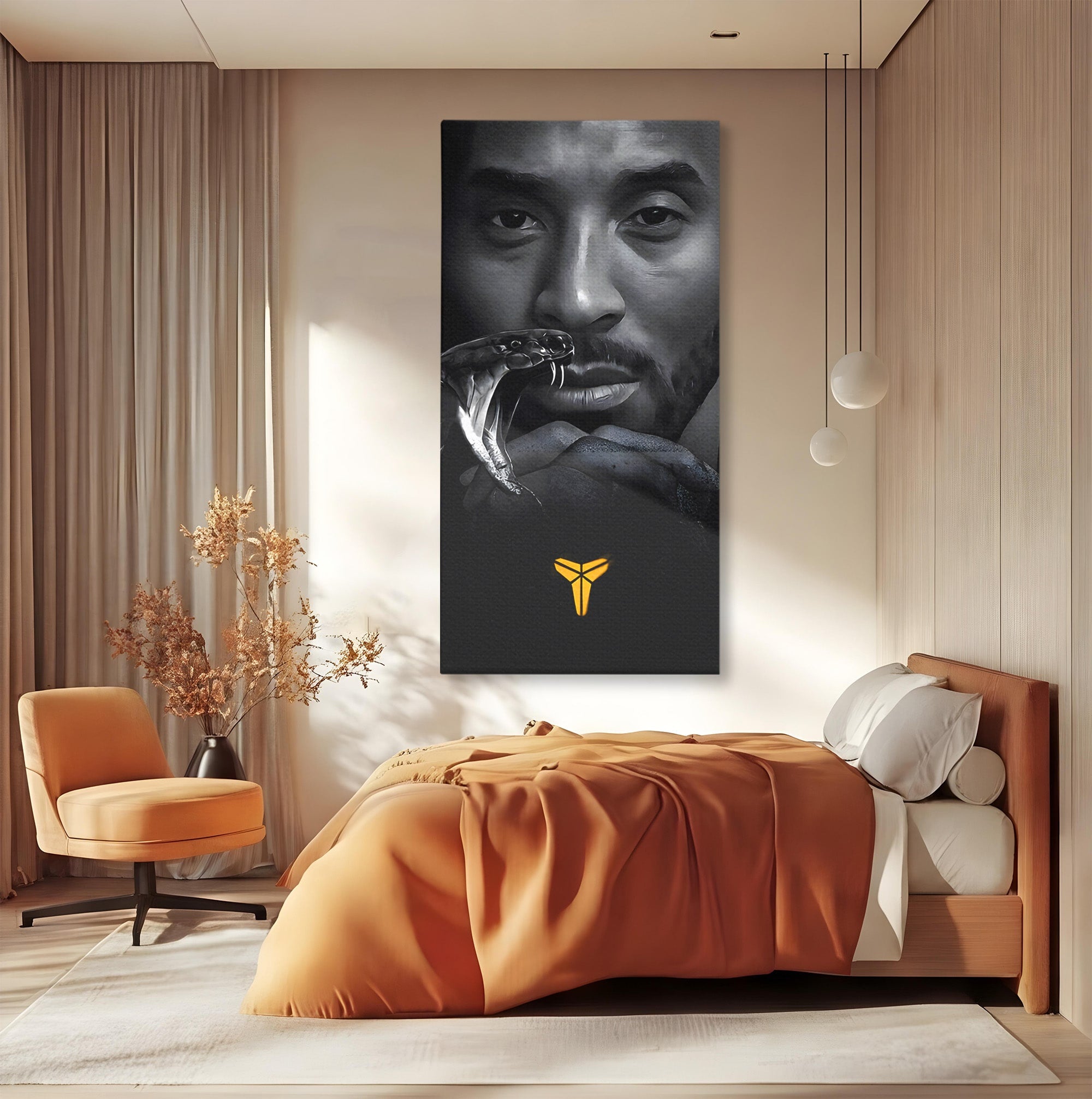Tablou Canvas Premium LuxCanva® C1177, Mamba Neagra, Portret, Sport, Legenda, Dormitor, Birou, Culori Vibrante