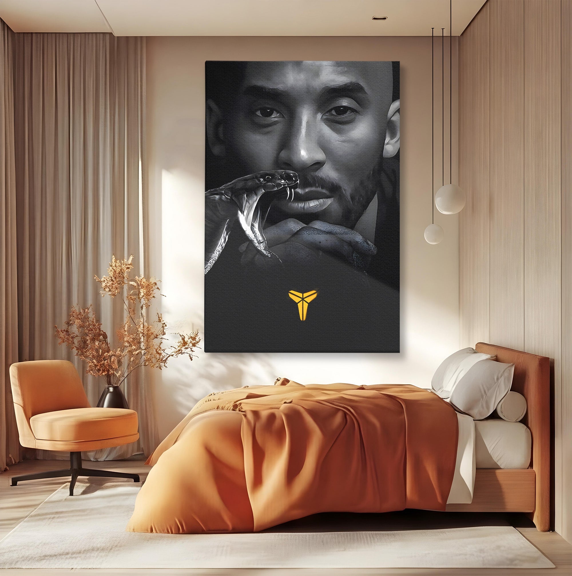 Tablou Canvas Premium LuxCanva® C1177, Mamba Neagra, Portret, Sport, Legenda, Dormitor, Birou, Culori Vibrante