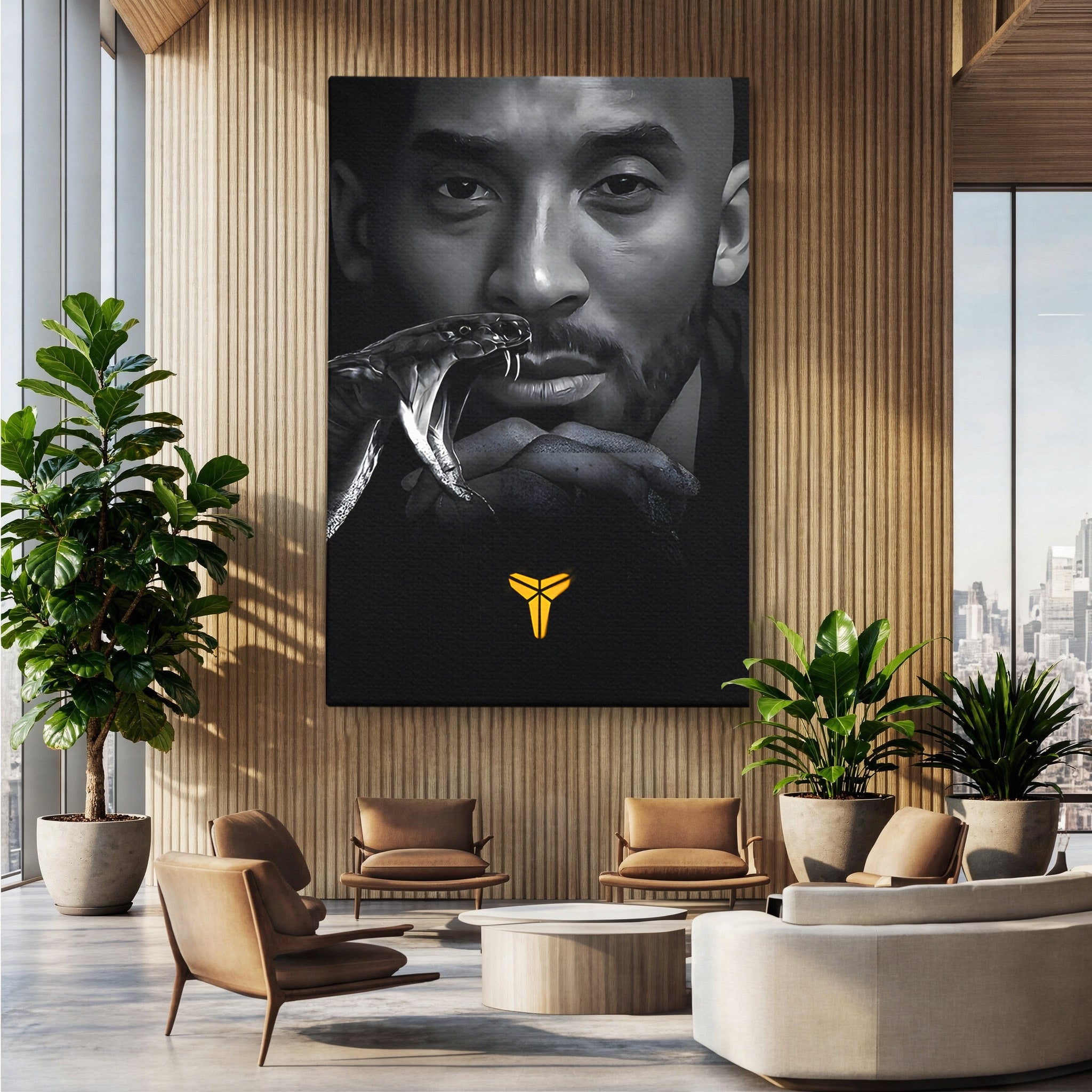 Tablou Canvas Premium LuxCanva® C1177, Mamba Neagra, Portret, Sport, Legenda, Dormitor, Birou, Culori Vibrante