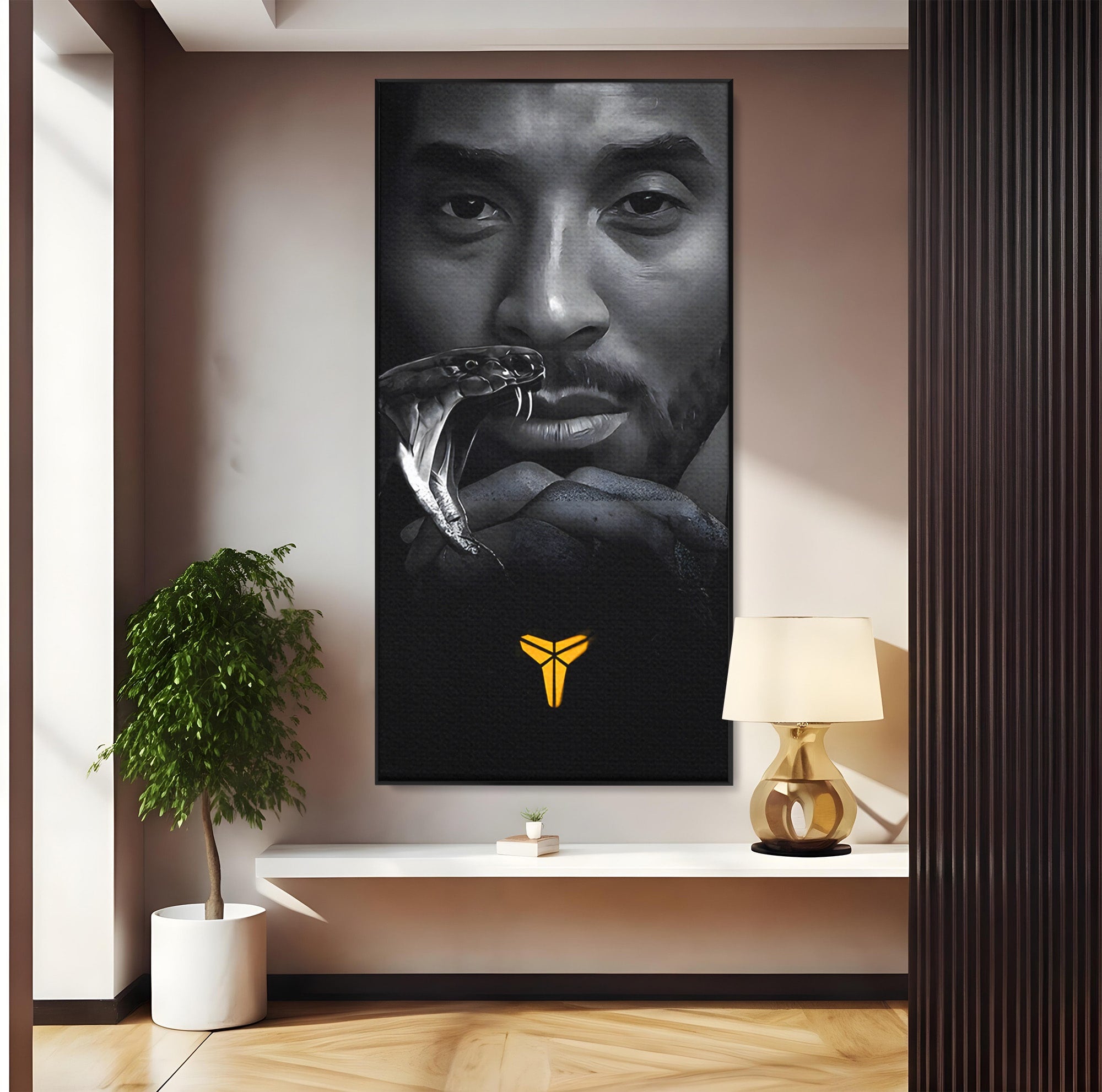Tablou Canvas Premium LuxCanva® C1177, Mamba Neagra, Portret, Sport, Legenda, Dormitor, Birou, Culori Vibrante
