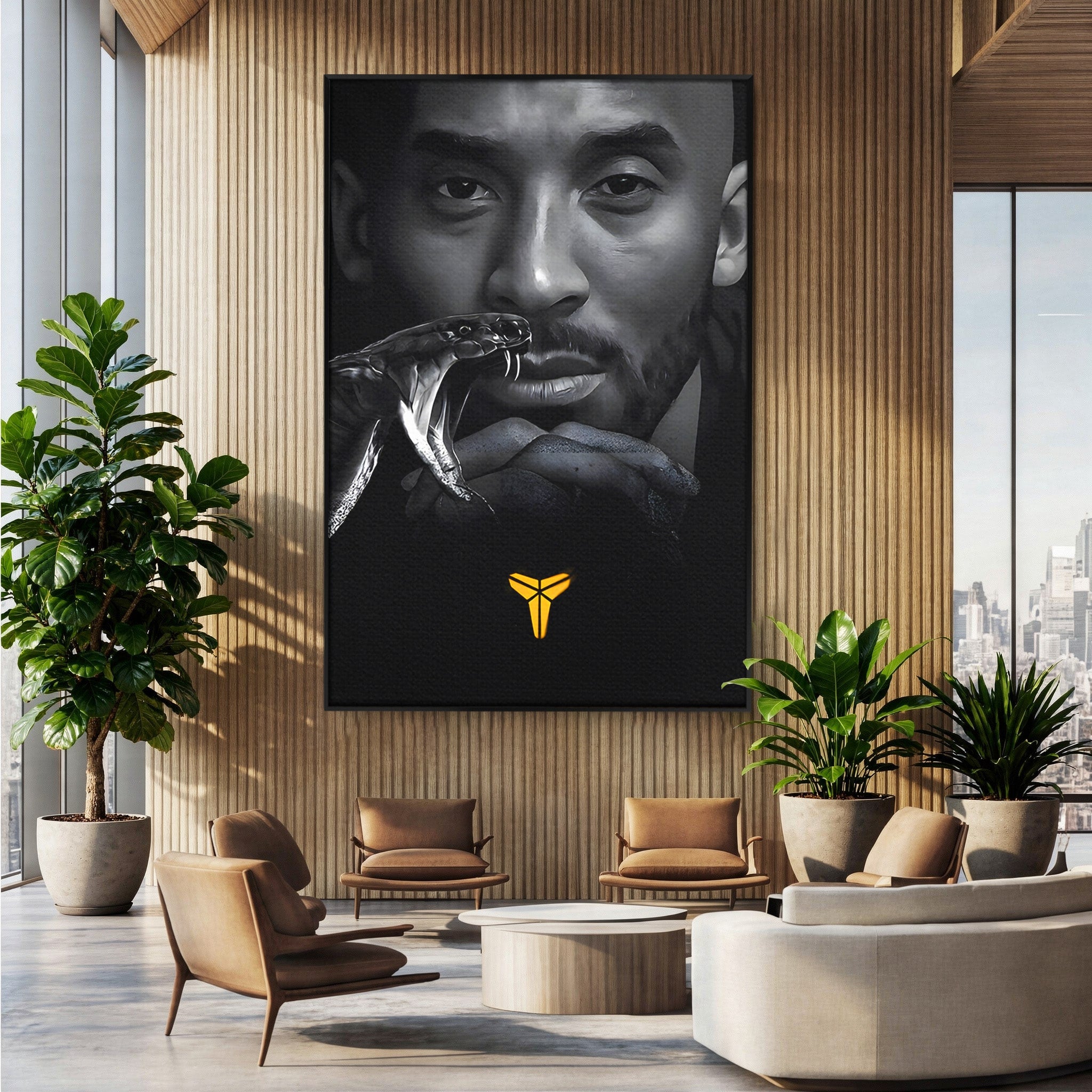 Tablou Canvas Premium LuxCanva® C1177, Mamba Neagra, Portret, Sport, Legenda, Dormitor, Birou, Culori Vibrante