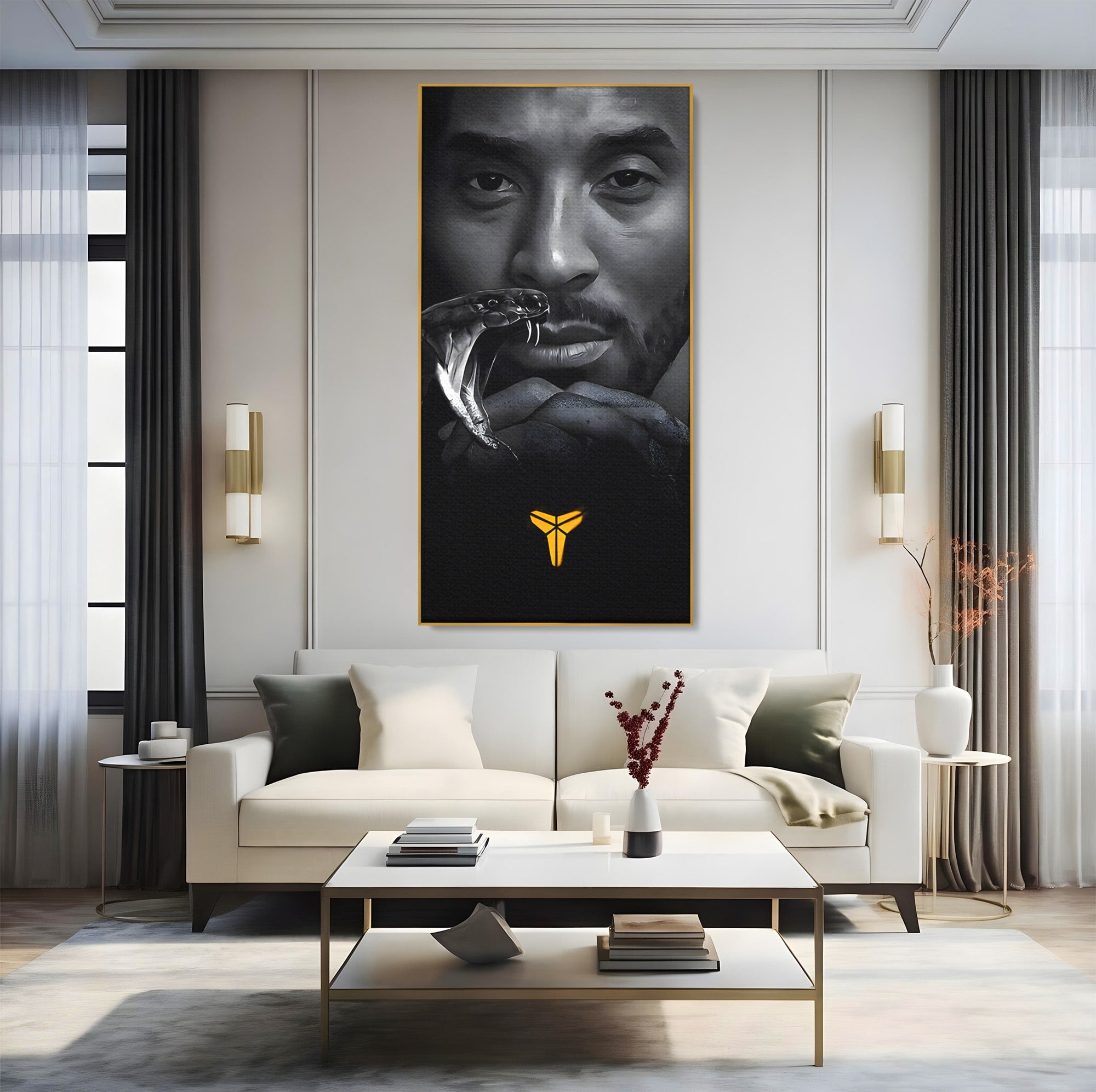 Tablou Canvas Premium LuxCanva® C1177, Mamba Neagra, Portret, Sport, Legenda, Dormitor, Birou, Culori Vibrante