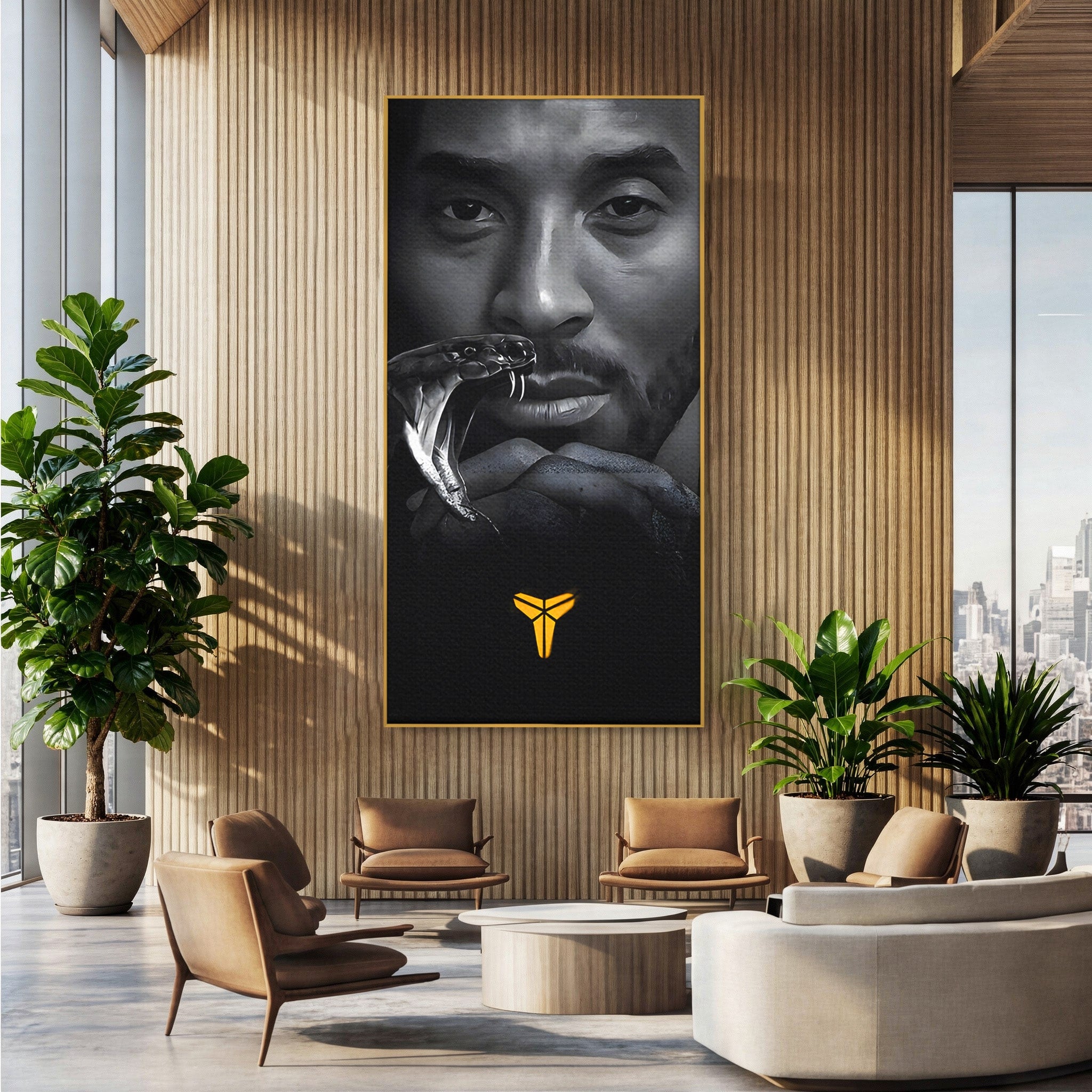 Tablou Canvas Premium LuxCanva® C1177, Mamba Neagra, Portret, Sport, Legenda, Dormitor, Birou, Culori Vibrante