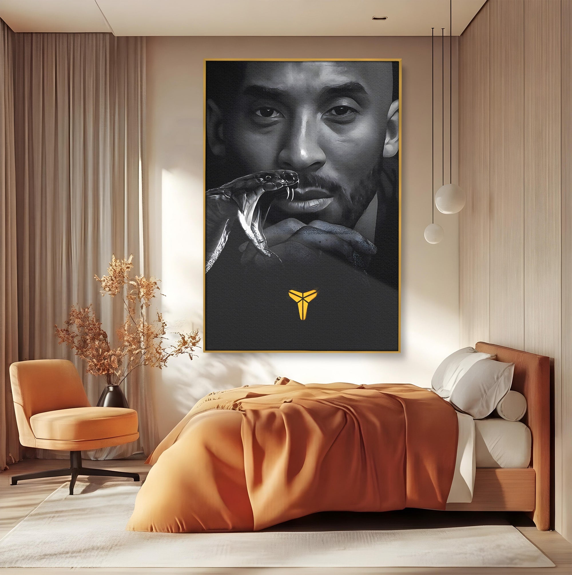 Tablou Canvas Premium LuxCanva® C1177, Mamba Neagra, Portret, Sport, Legenda, Dormitor, Birou, Culori Vibrante
