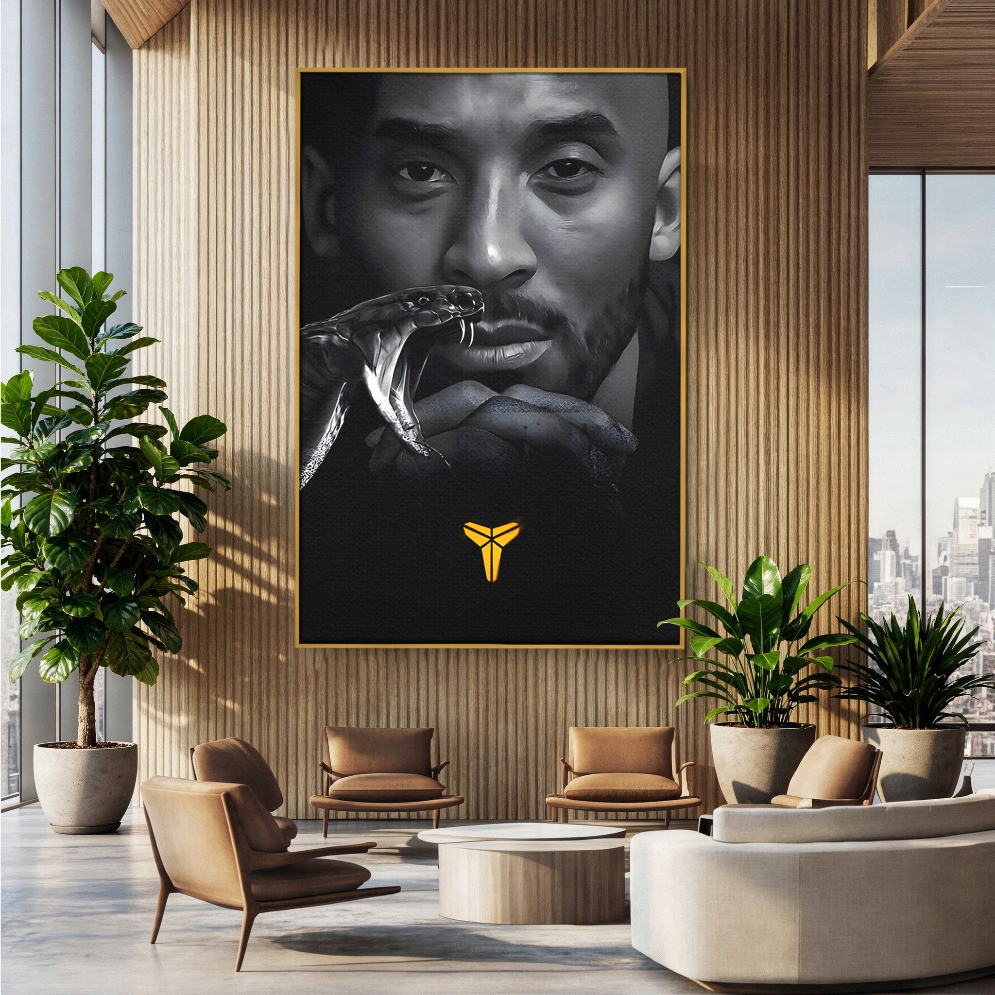 Tablou Canvas Premium LuxCanva® C1177, Mamba Neagra, Portret, Sport, Legenda, Dormitor, Birou, Culori Vibrante