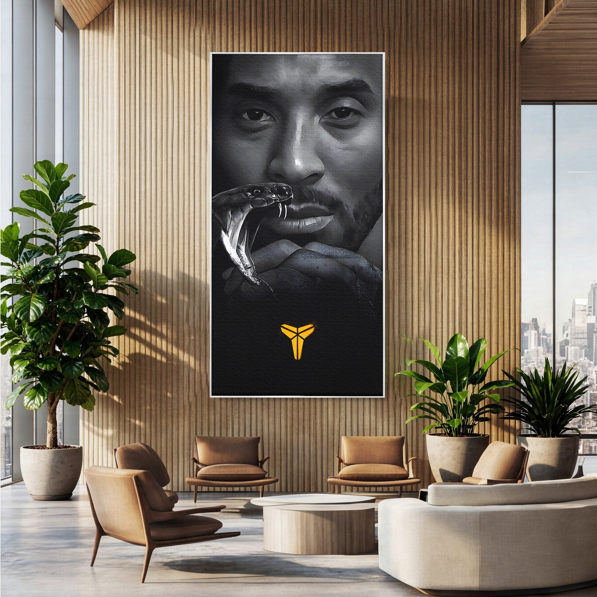 Tablou Canvas Premium LuxCanva® C1177, Mamba Neagra, Portret, Sport, Legenda, Dormitor, Birou, Culori Vibrante