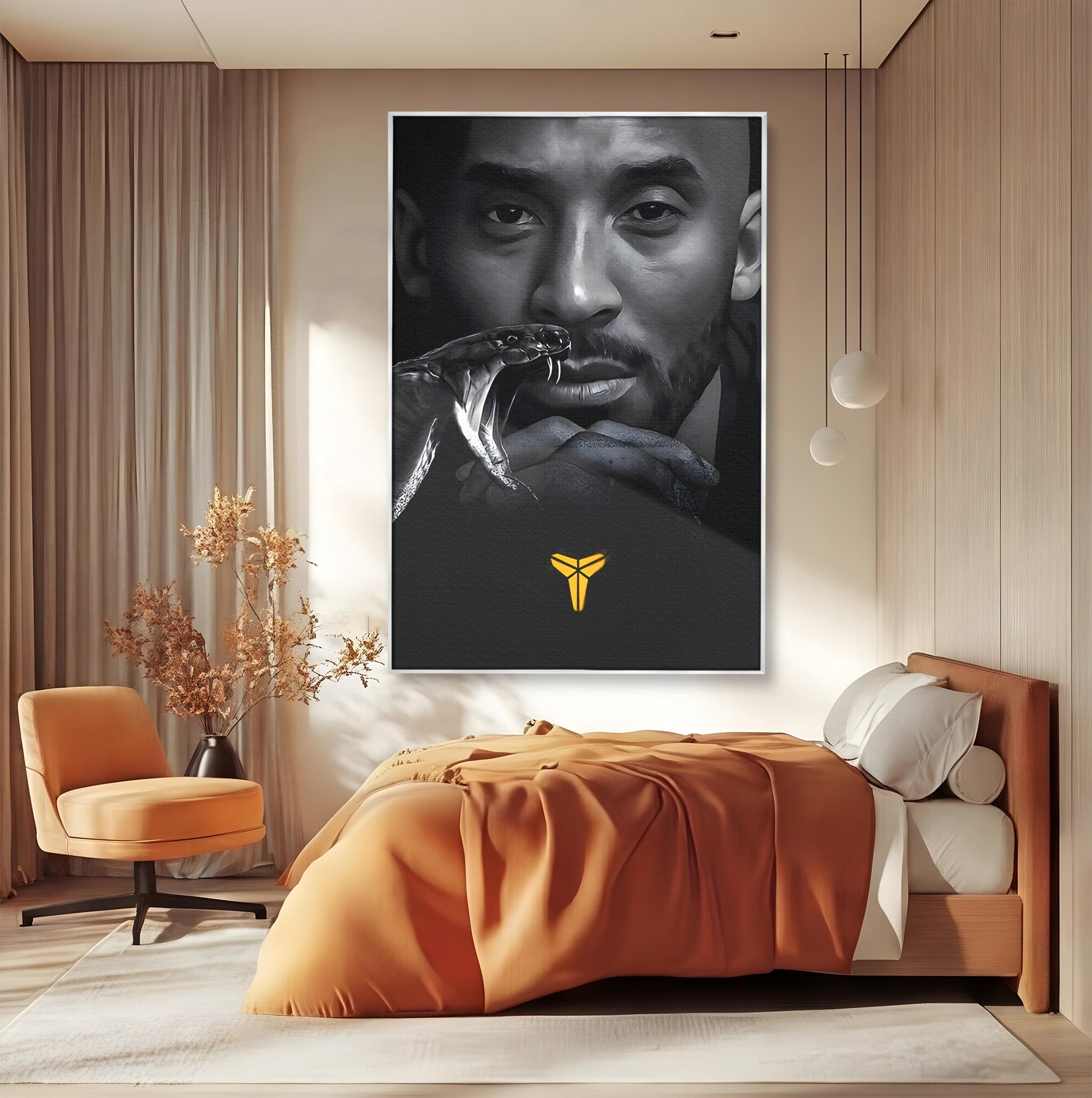 Tablou Canvas Premium LuxCanva® C1177, Mamba Neagra, Portret, Sport, Legenda, Dormitor, Birou, Culori Vibrante