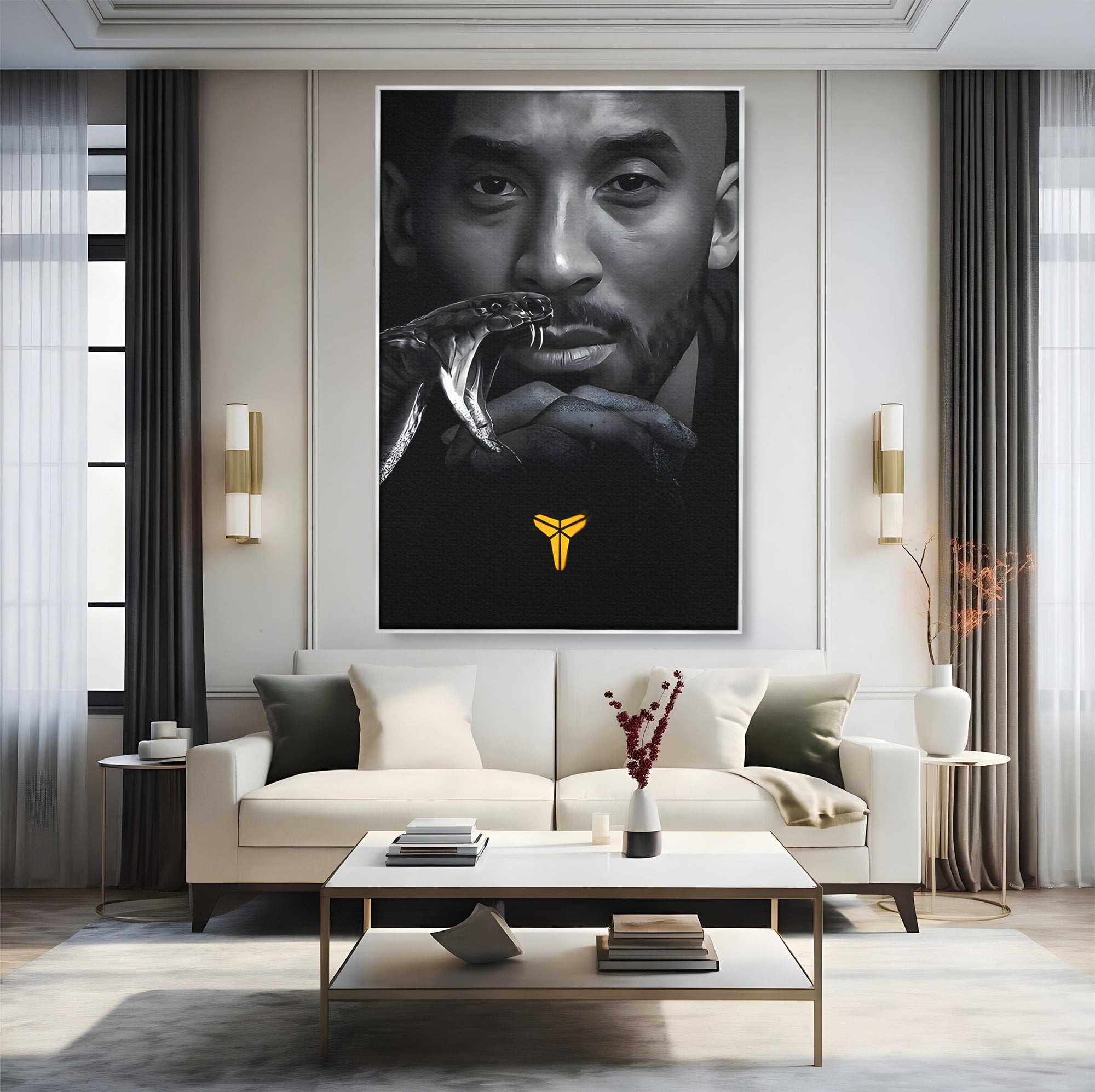 Tablou Canvas Premium LuxCanva® C1177, Mamba Neagra, Portret, Sport, Legenda, Dormitor, Birou, Culori Vibrante