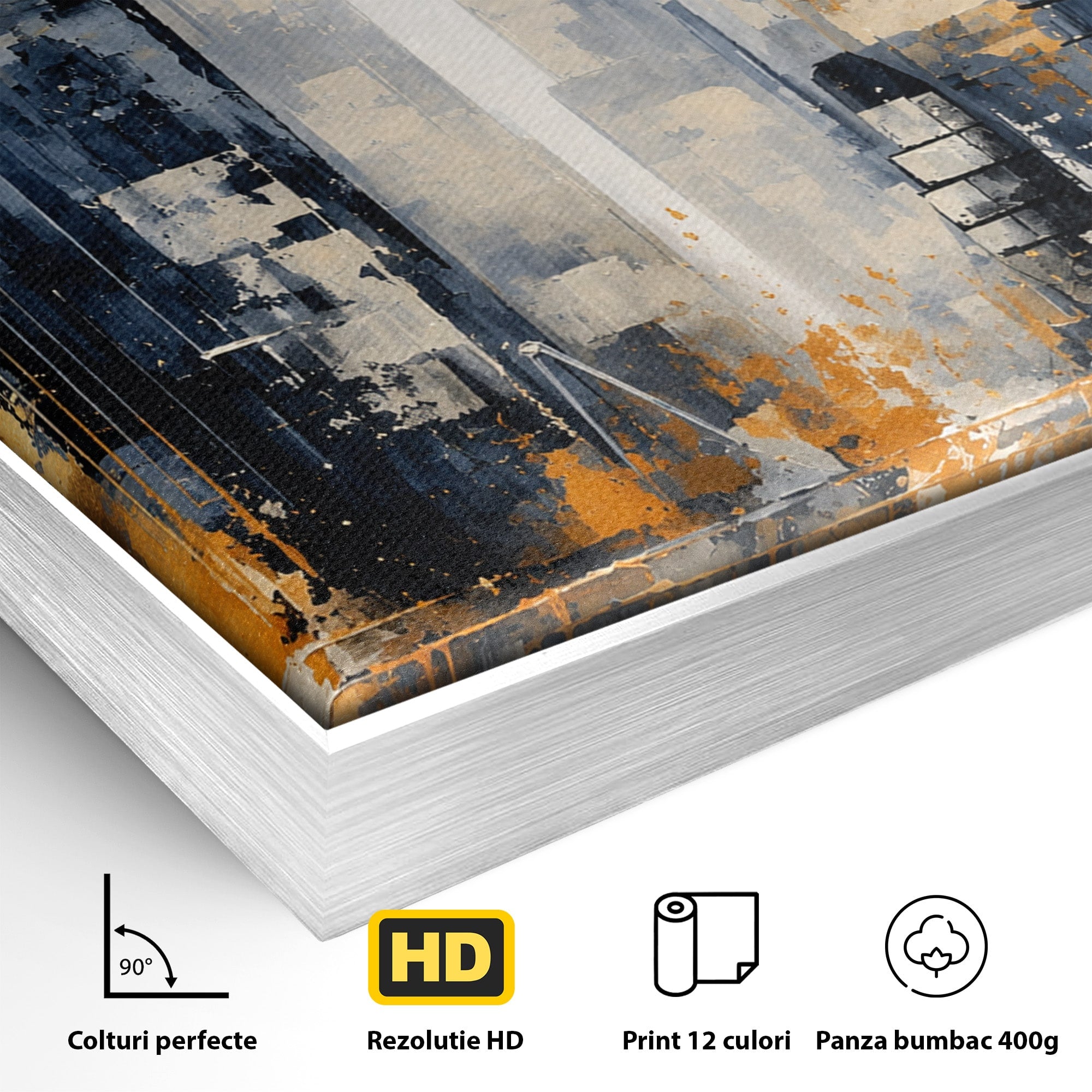 Tablou Canvas Premium LuxCanva® C1178, Orasul Nocturn, Oras, Noapte, Peisaj Urban, Abstract, Living, Culori Vibrante