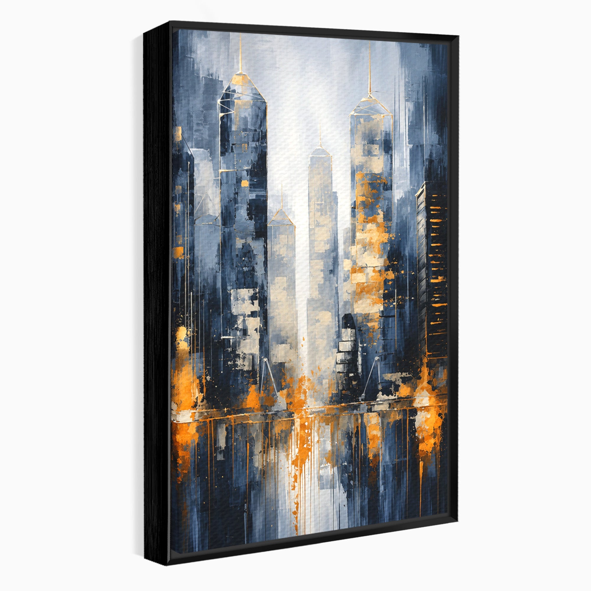 Tablou Canvas Premium LuxCanva® C1178, Orasul Nocturn, Oras, Noapte, Peisaj Urban, Abstract, Living, Culori Vibrante