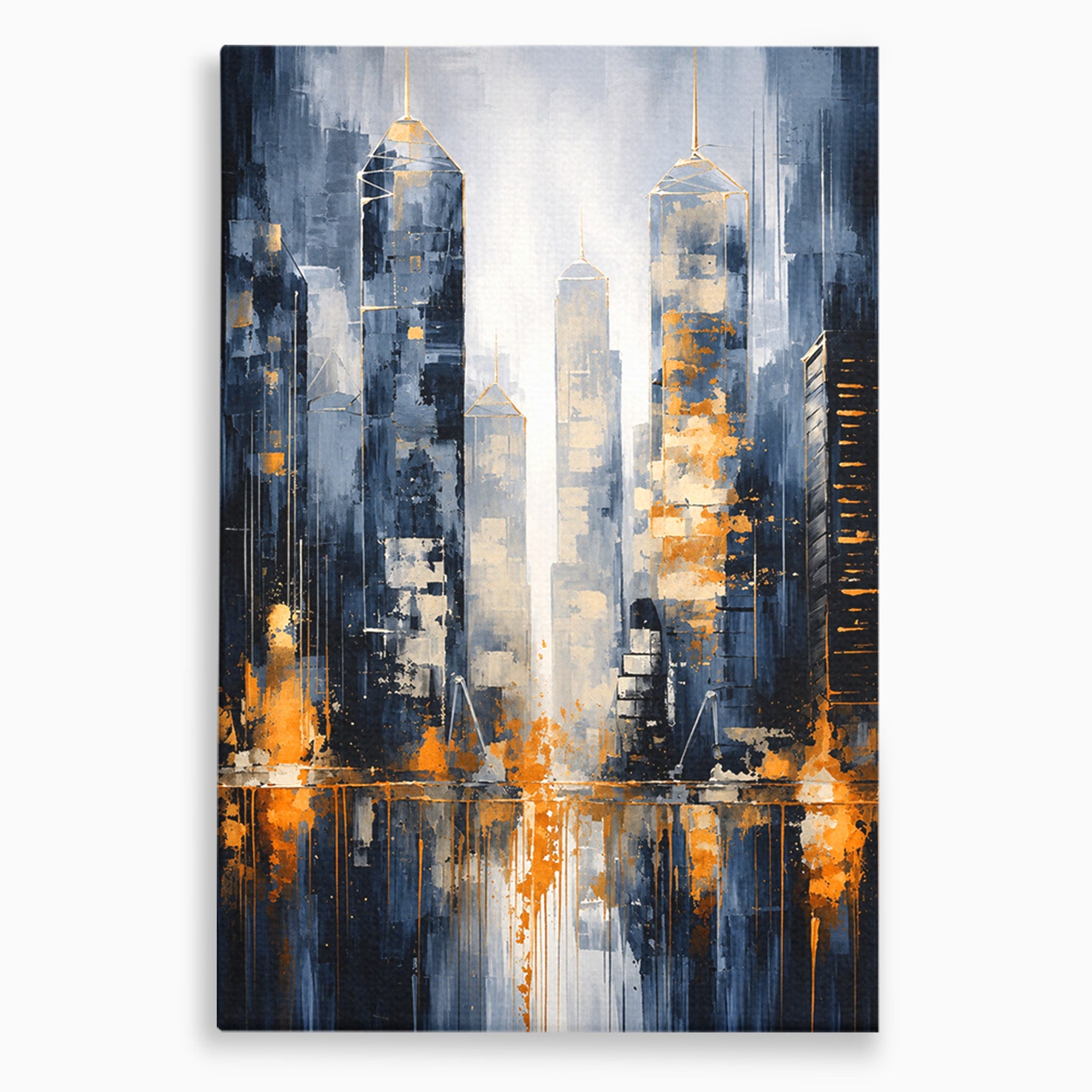 Tablou Canvas Premium LuxCanva® C1178, Orasul Nocturn, Oras, Noapte, Peisaj Urban, Abstract, Living, Culori Vibrante