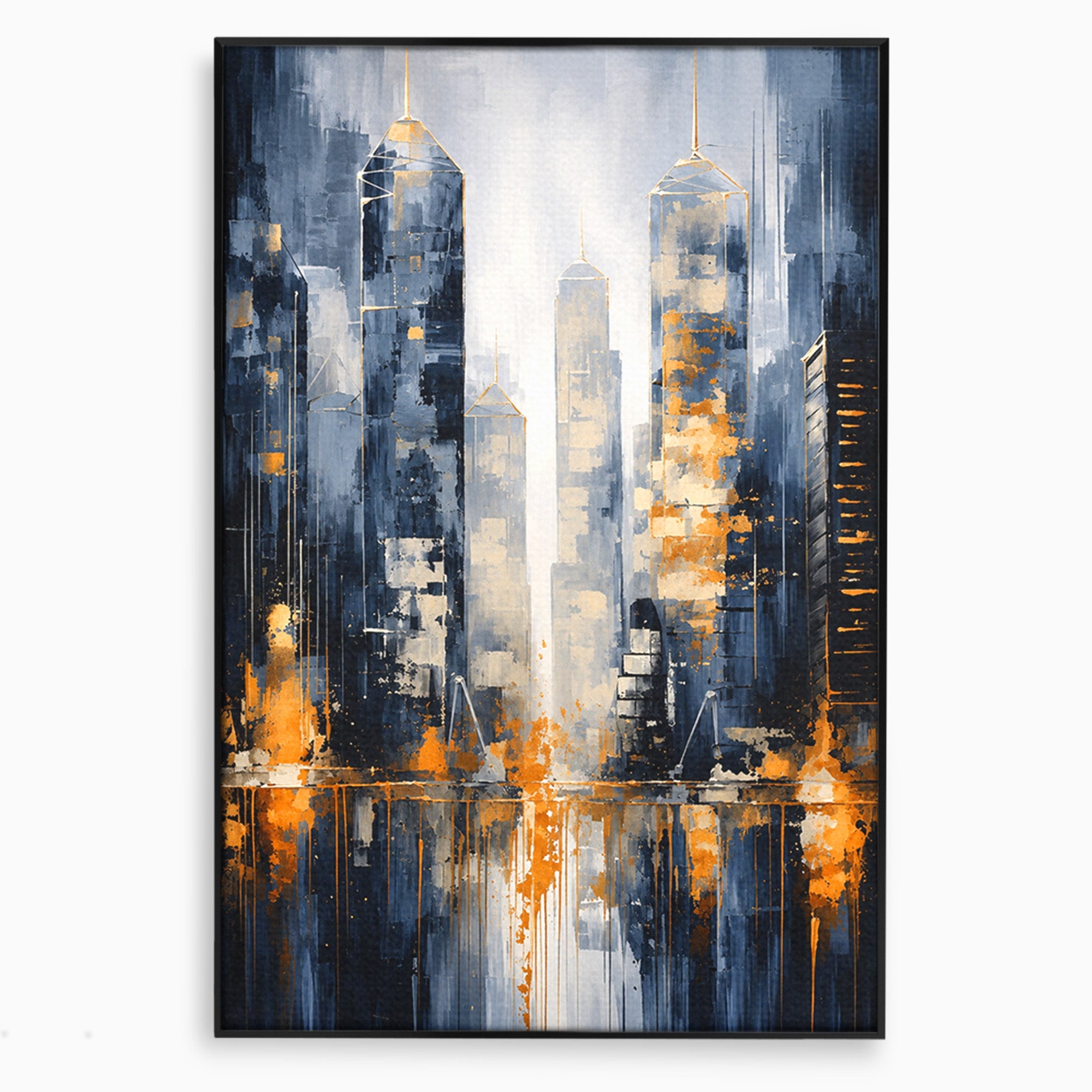 Tablou Canvas Premium LuxCanva® C1178, Orasul Nocturn, Oras, Noapte, Peisaj Urban, Abstract, Living, Culori Vibrante