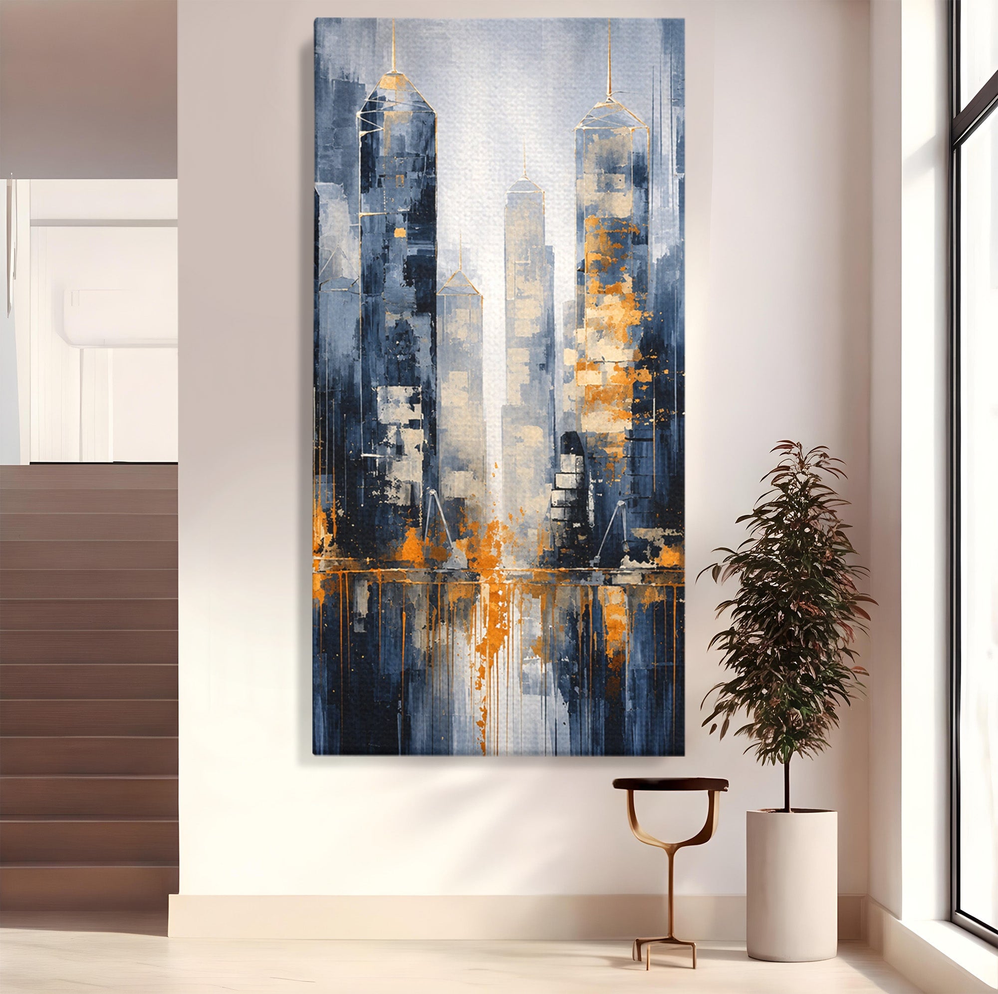 Tablou Canvas Premium LuxCanva® C1178, Orasul Nocturn, Oras, Noapte, Peisaj Urban, Abstract, Living, Culori Vibrante