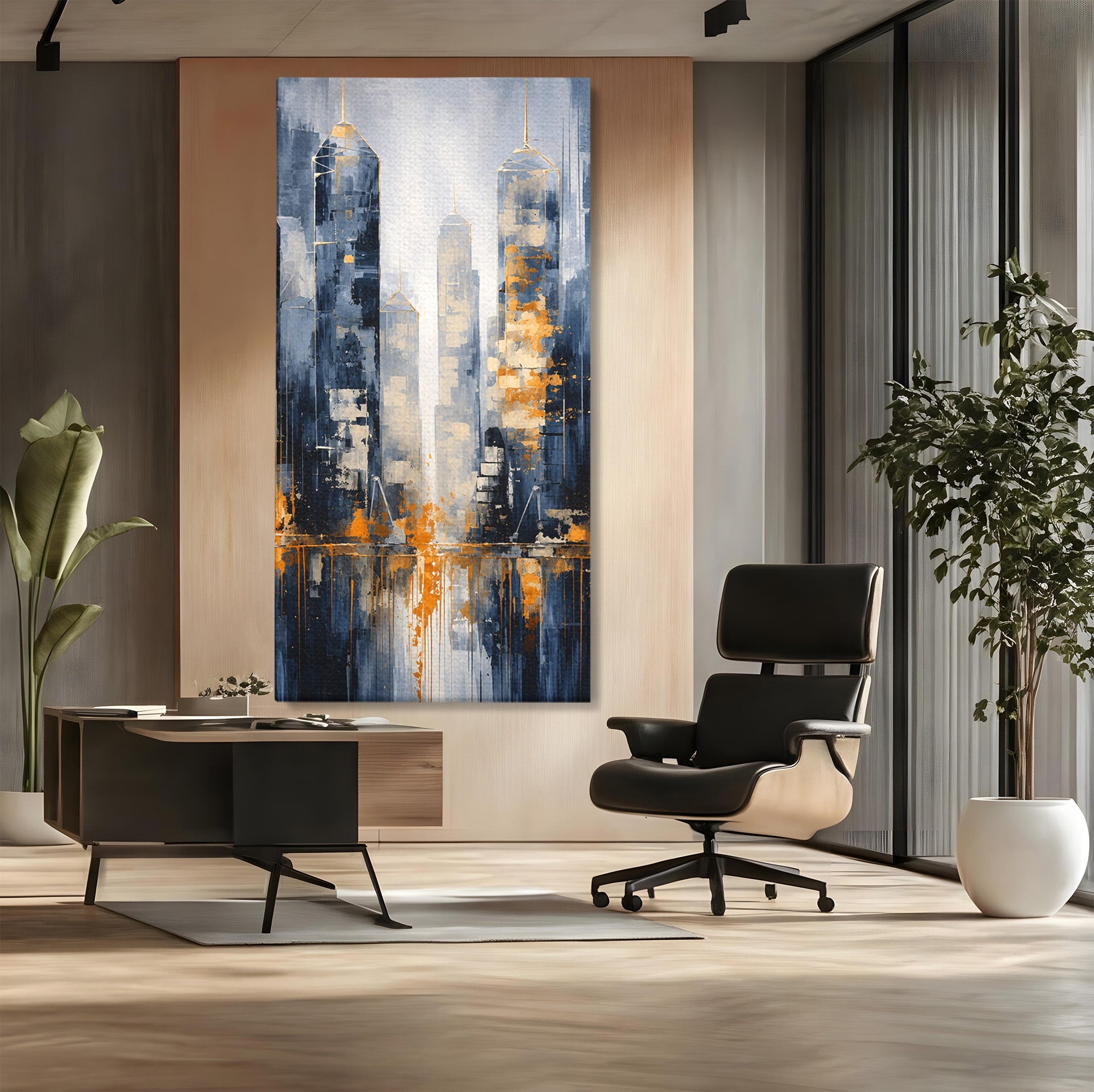 Tablou Canvas Premium LuxCanva® C1178, Orasul Nocturn, Oras, Noapte, Peisaj Urban, Abstract, Living, Culori Vibrante