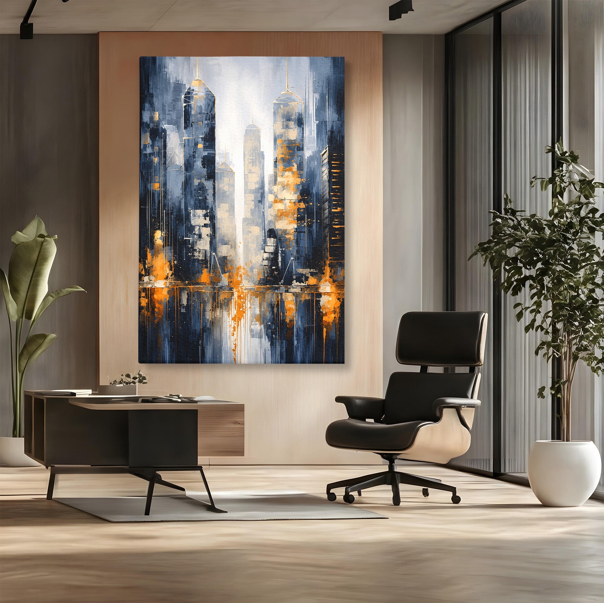 Tablou Canvas Premium LuxCanva® C1178, Orasul Nocturn, Oras, Noapte, Peisaj Urban, Abstract, Living, Culori Vibrante