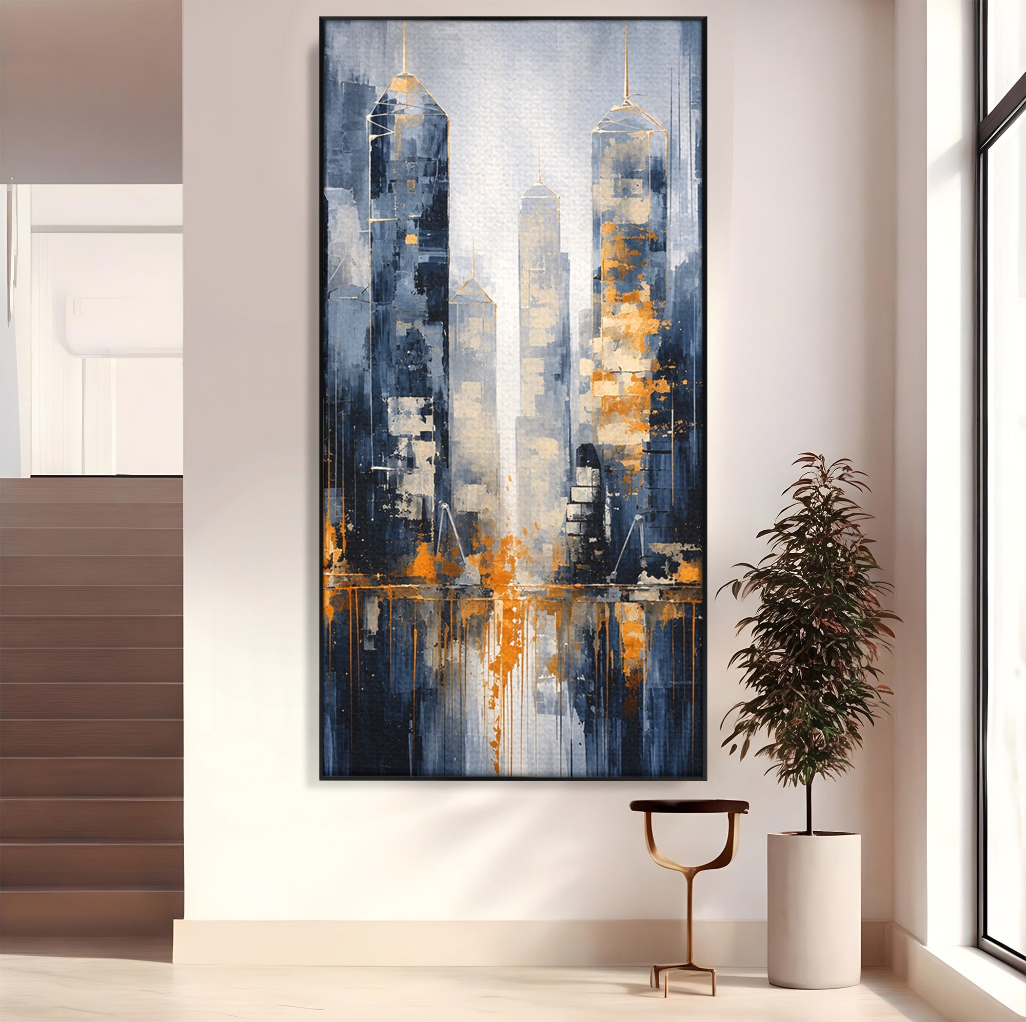 Tablou Canvas Premium LuxCanva® C1178, Orasul Nocturn, Oras, Noapte, Peisaj Urban, Abstract, Living, Culori Vibrante