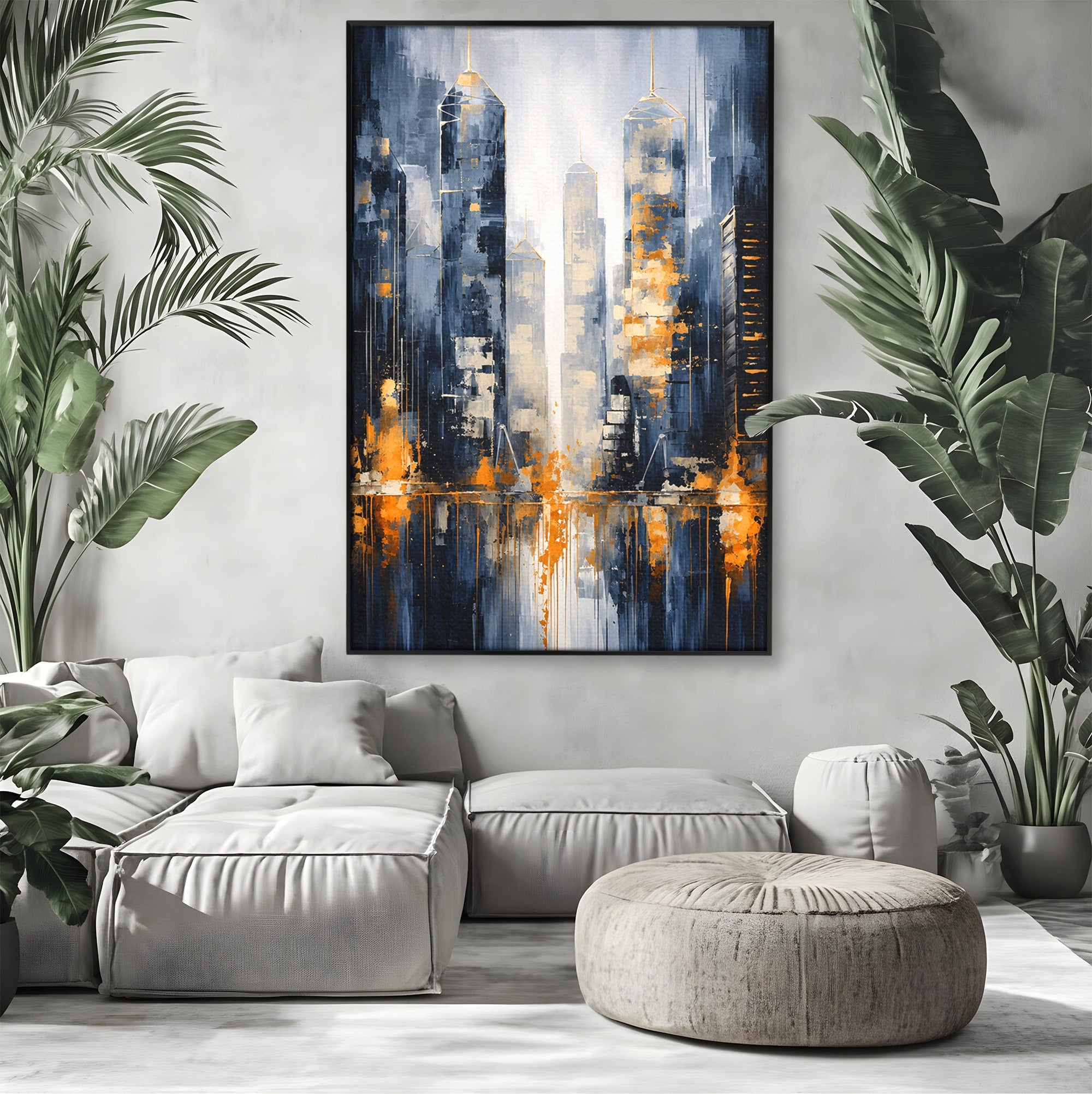 Tablou Canvas Premium LuxCanva® C1178, Orasul Nocturn, Oras, Noapte, Peisaj Urban, Abstract, Living, Culori Vibrante