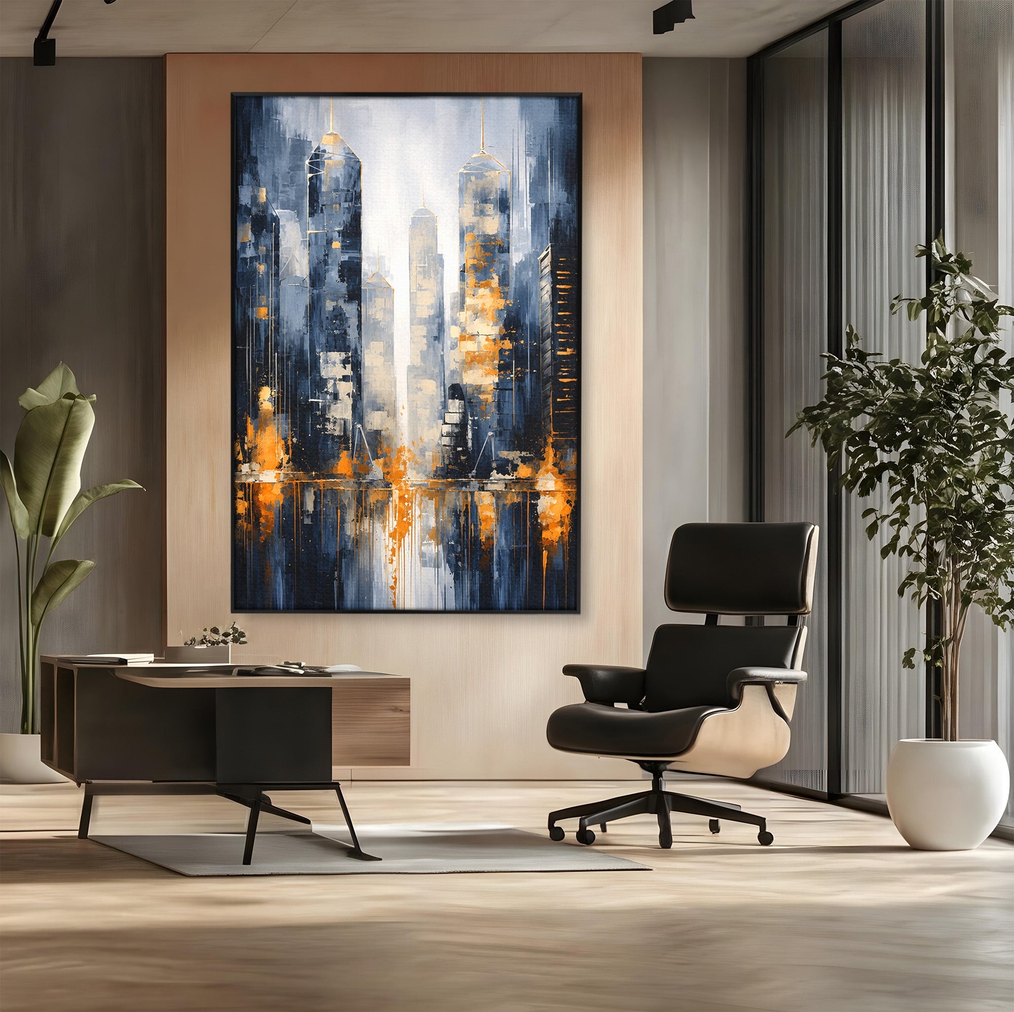Tablou Canvas Premium LuxCanva® C1178, Orasul Nocturn, Oras, Noapte, Peisaj Urban, Abstract, Living, Culori Vibrante