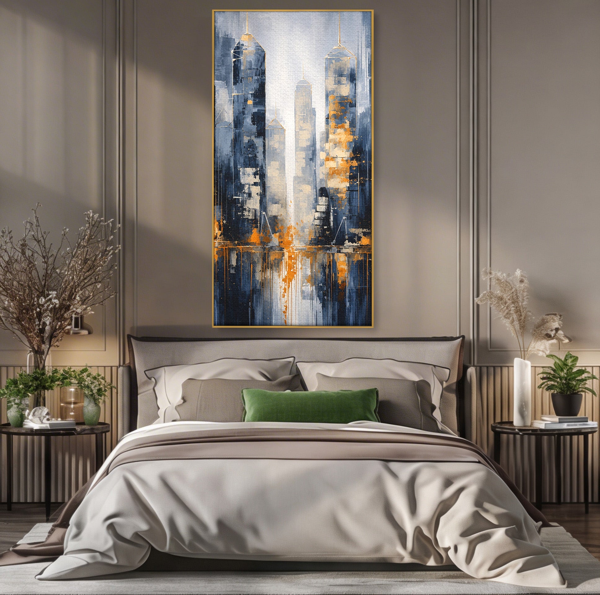 Tablou Canvas Premium LuxCanva® C1178, Orasul Nocturn, Oras, Noapte, Peisaj Urban, Abstract, Living, Culori Vibrante