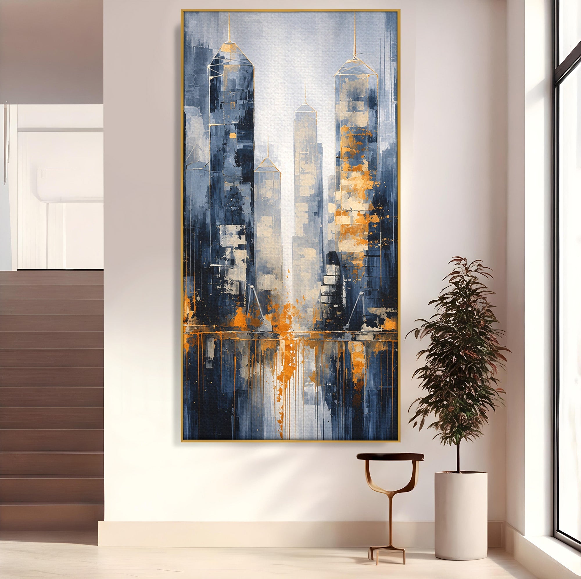 Tablou Canvas Premium LuxCanva® C1178, Orasul Nocturn, Oras, Noapte, Peisaj Urban, Abstract, Living, Culori Vibrante