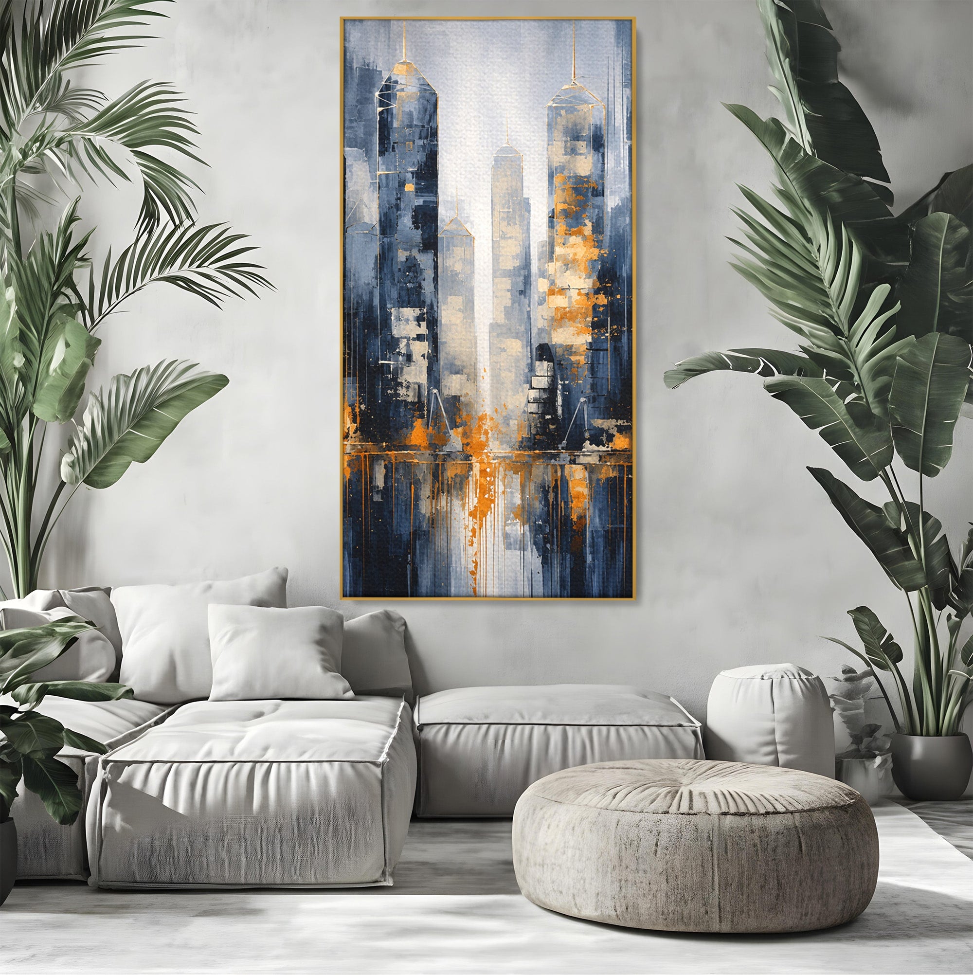 Tablou Canvas Premium LuxCanva® C1178, Orasul Nocturn, Oras, Noapte, Peisaj Urban, Abstract, Living, Culori Vibrante