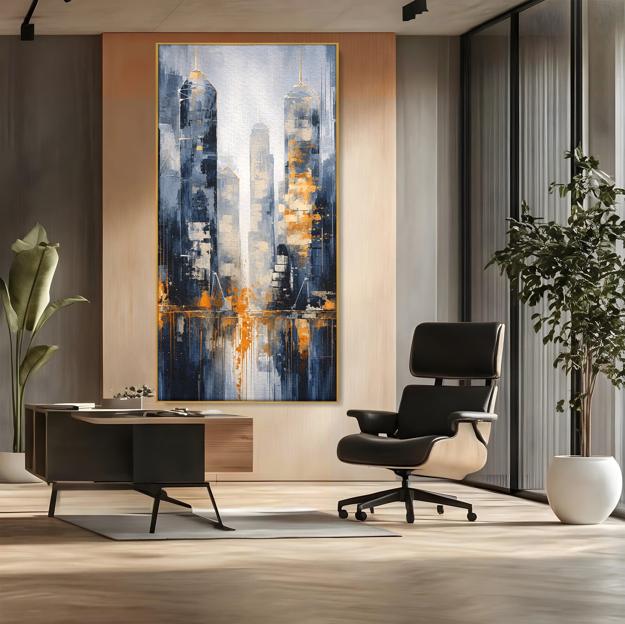 Tablou Canvas Premium LuxCanva® C1178, Orasul Nocturn, Oras, Noapte, Peisaj Urban, Abstract, Living, Culori Vibrante