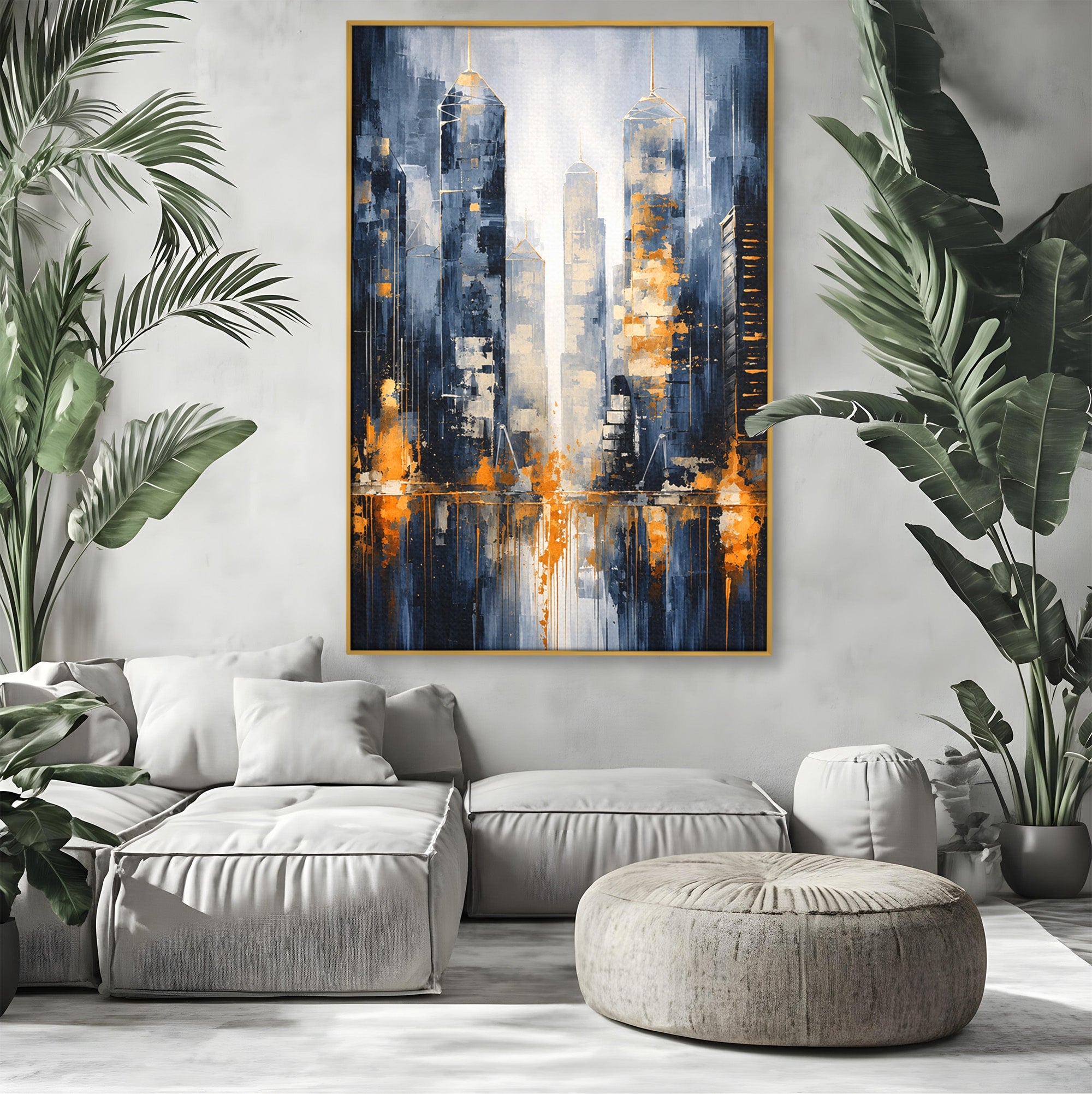 Tablou Canvas Premium LuxCanva® C1178, Orasul Nocturn, Oras, Noapte, Peisaj Urban, Abstract, Living, Culori Vibrante