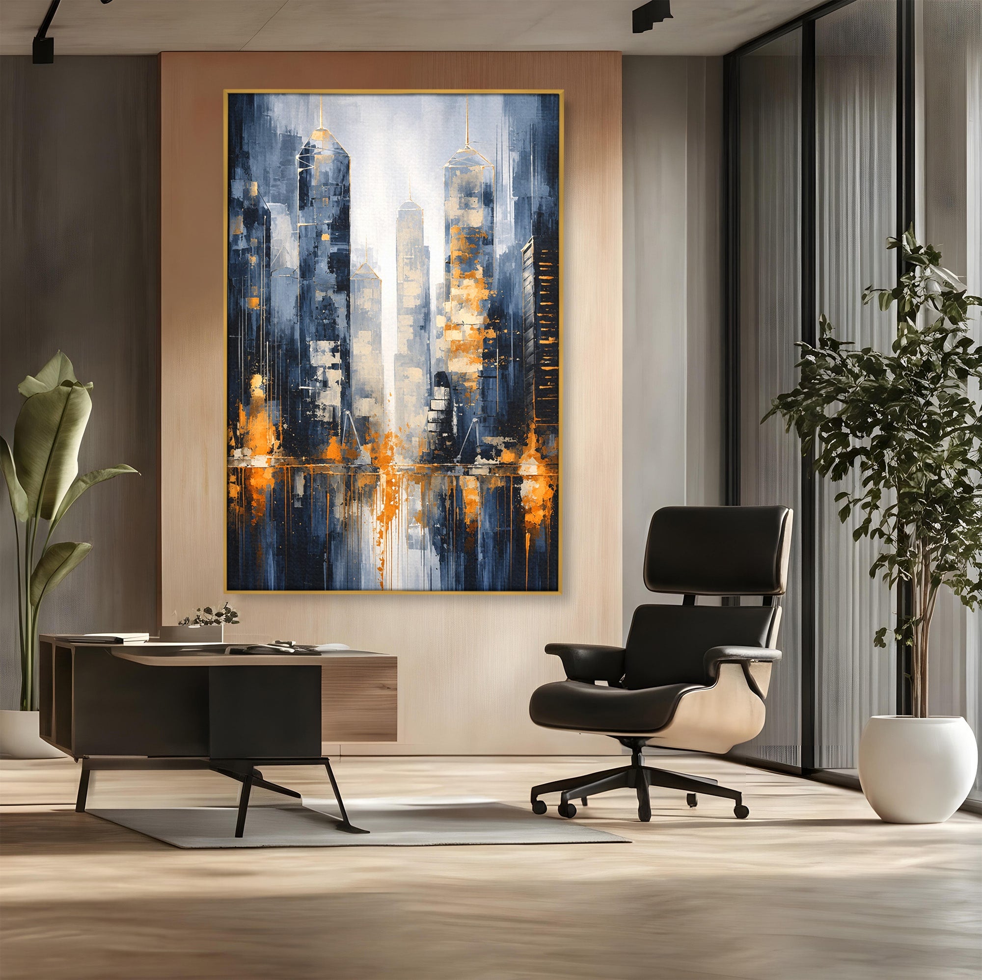 Tablou Canvas Premium LuxCanva® C1178, Orasul Nocturn, Oras, Noapte, Peisaj Urban, Abstract, Living, Culori Vibrante