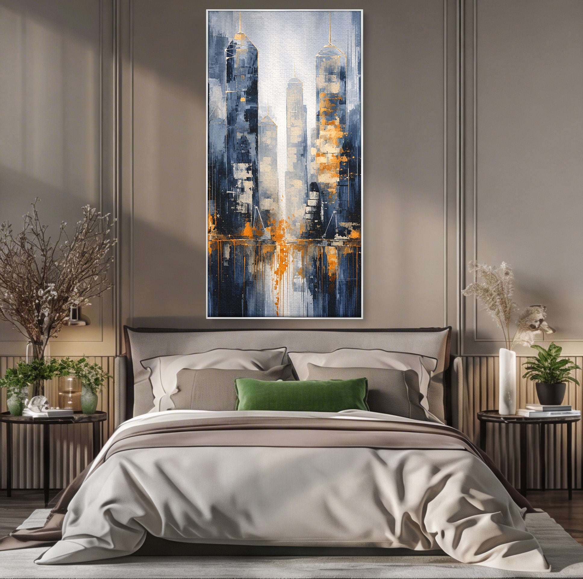 Tablou Canvas Premium LuxCanva® C1178, Orasul Nocturn, Oras, Noapte, Peisaj Urban, Abstract, Living, Culori Vibrante